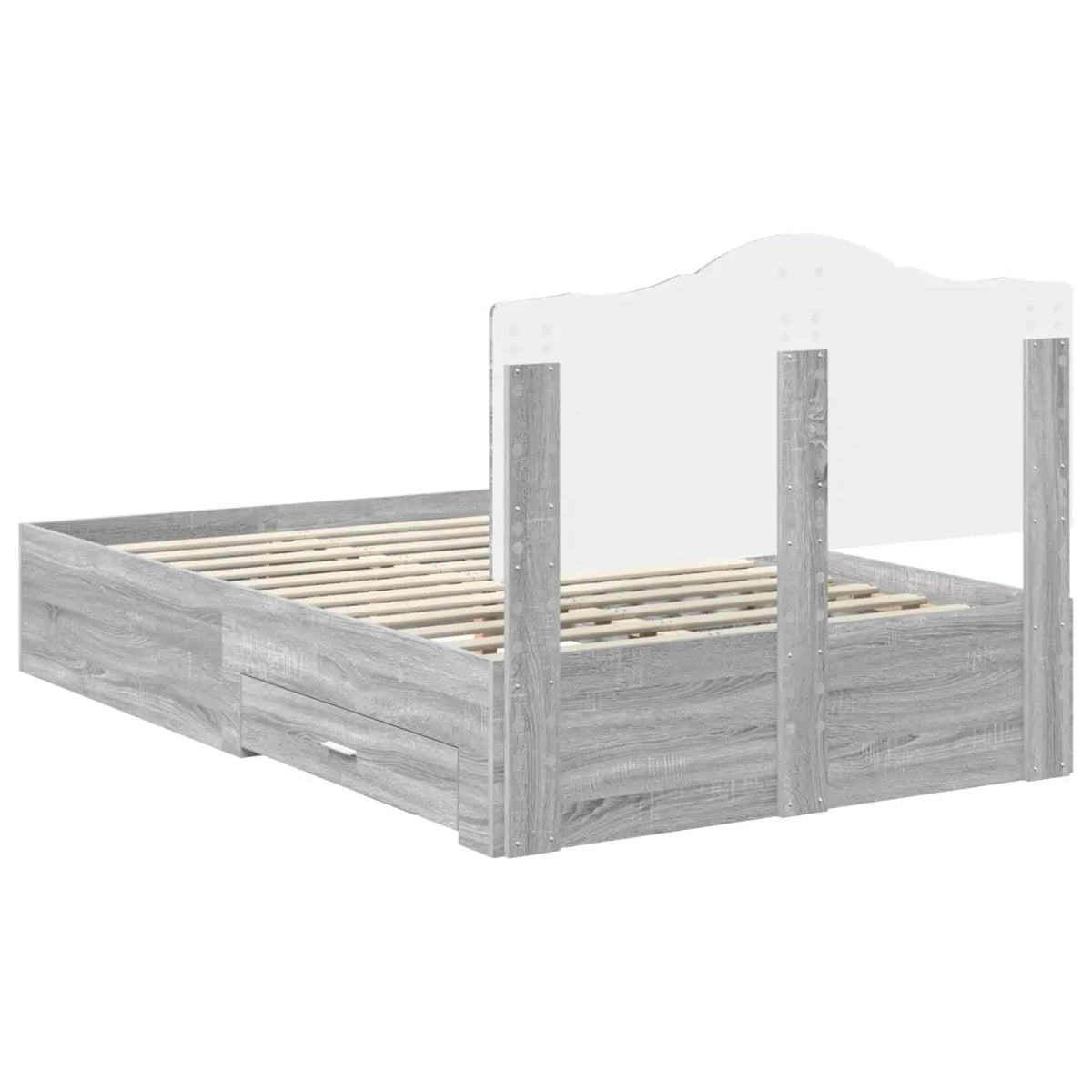 Cadre de lit Gris Sonoma 135 x 190 cm Bois d’ingénierie - XIOS
