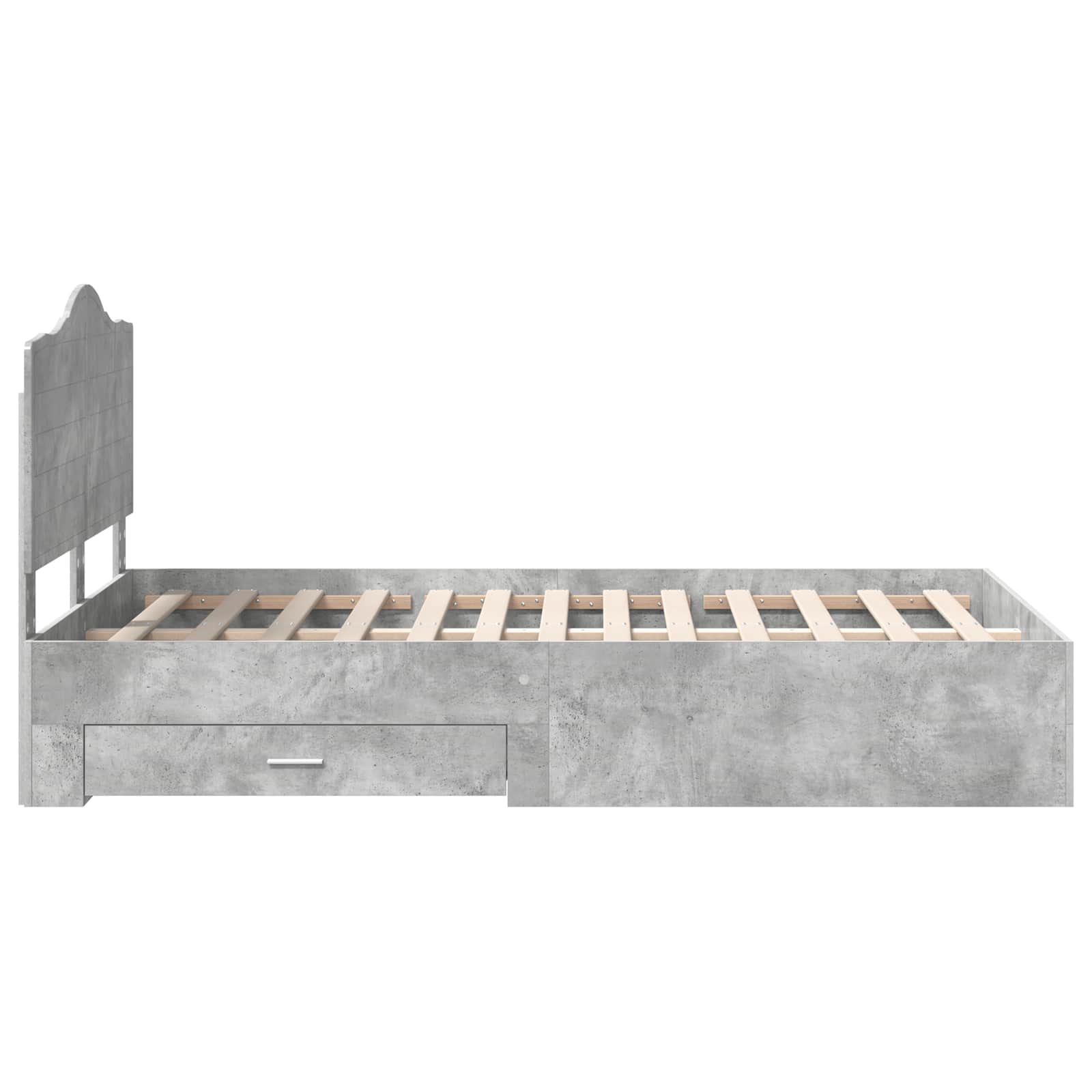 Cadre de lit Gris béton 120 x 200 cm Bois d'ingénierie - XIOS