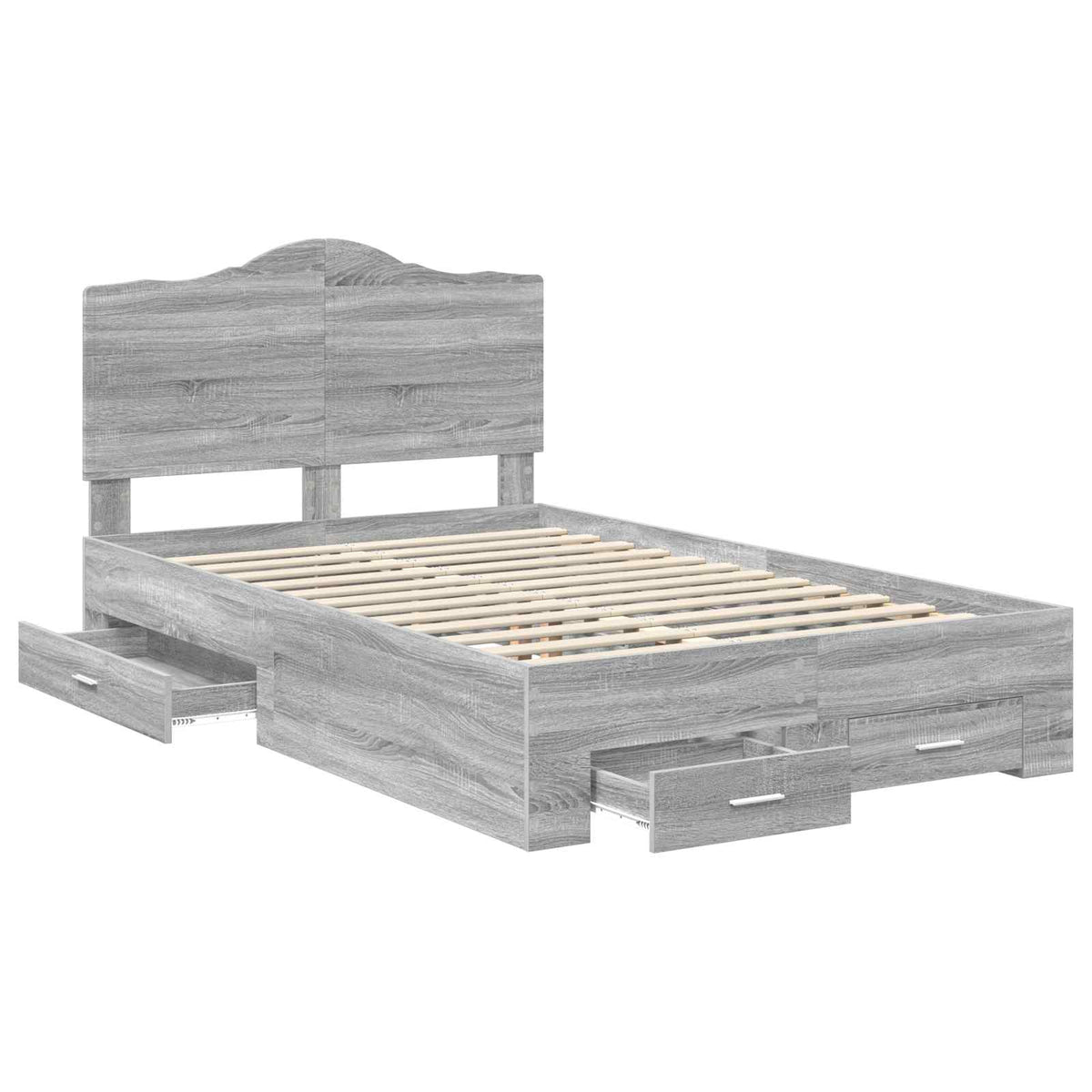 Cadre de lit Gris Sonoma 120 x 190 cm Bois d'ingénierie