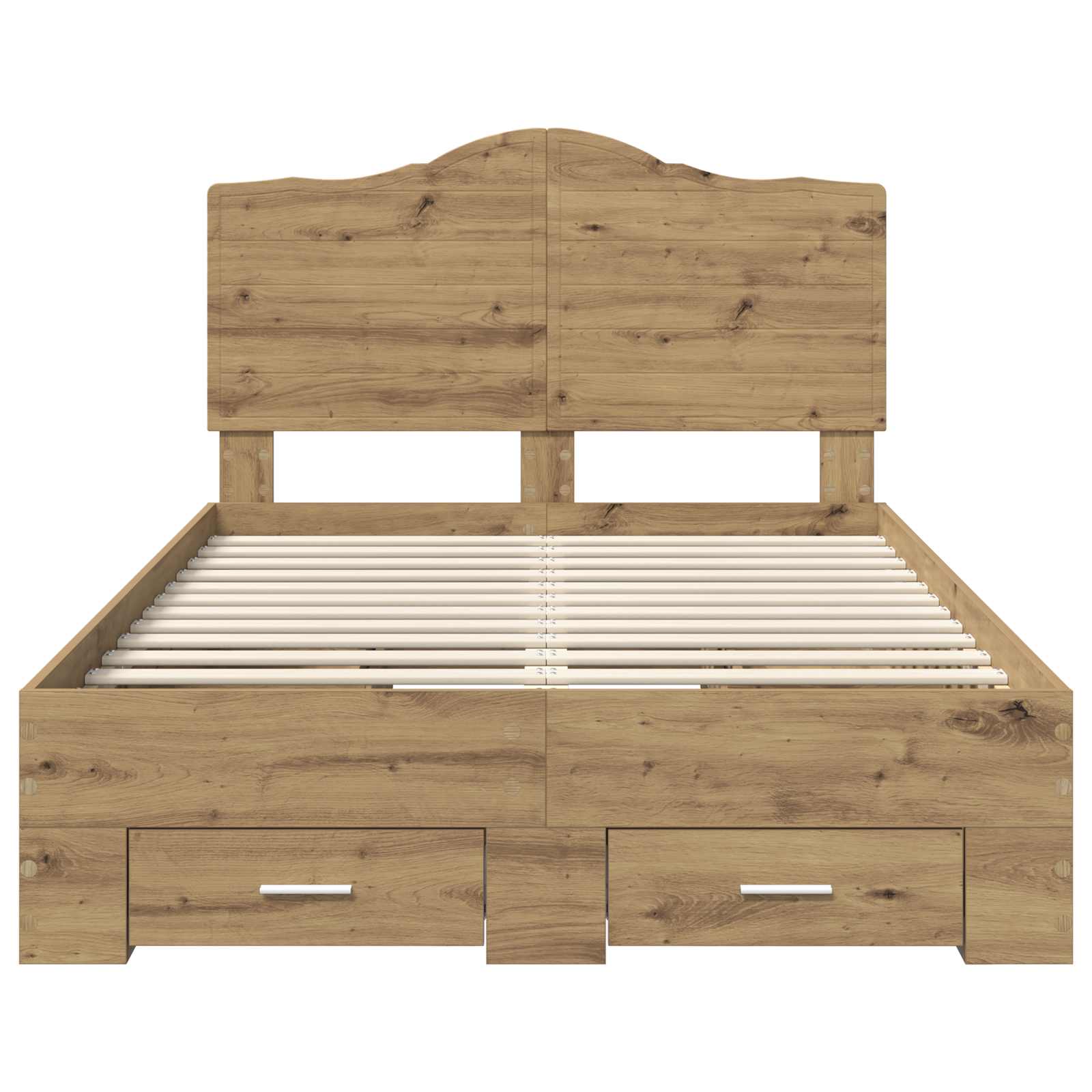 Cadre de lit Chêne artisanal 120 x 190 cm Bois d'ingénierie - XIOS