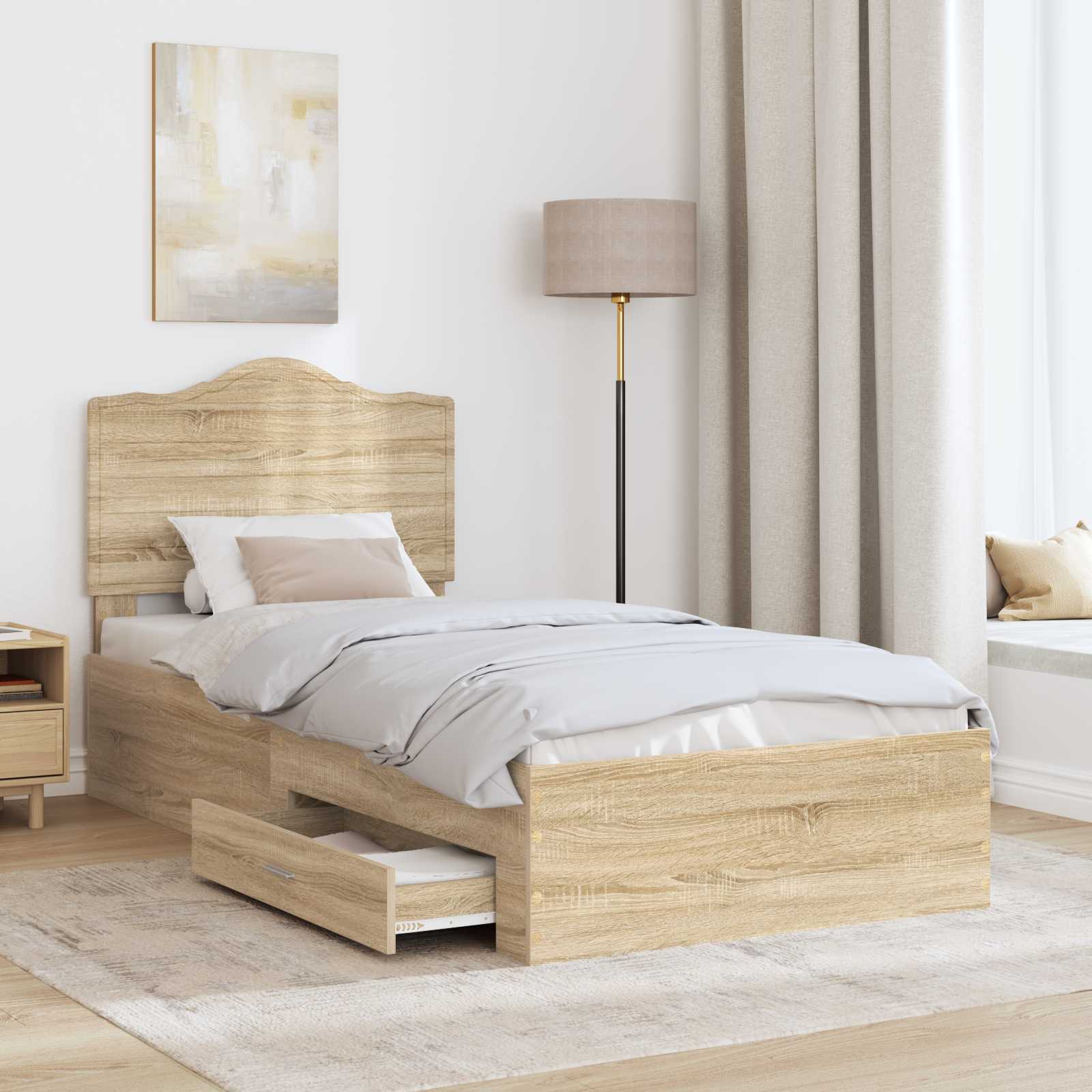 Cadre de lit Chêne Sonoma 100 x 200 cm Bois d'ingénierie - XIOS