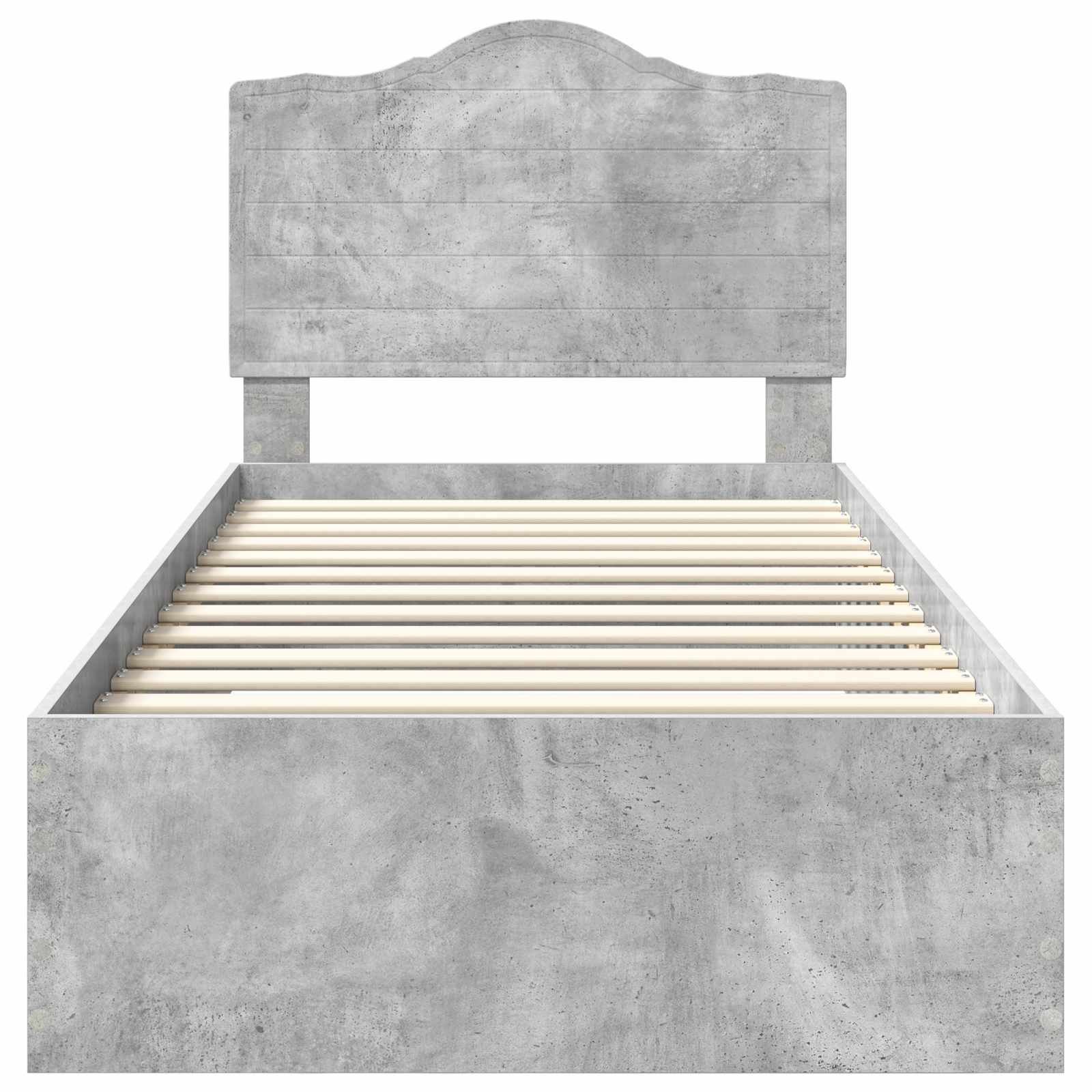 Cadre de lit Gris béton 100 x 200 cm Bois d'ingénierie - XIOS