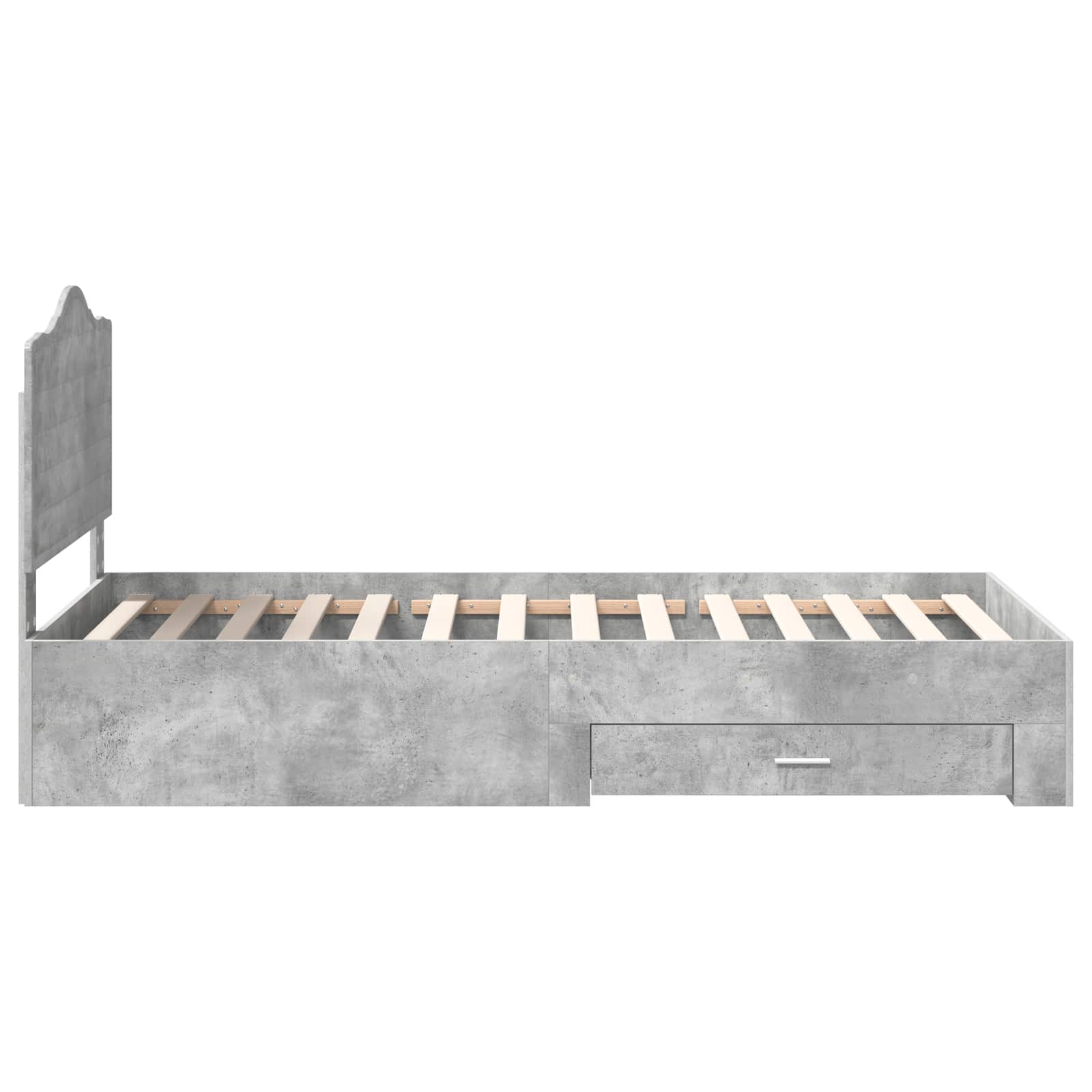 Cadre de lit Gris béton 90 x 190 cm Bois d'ingénierie - XIOS
