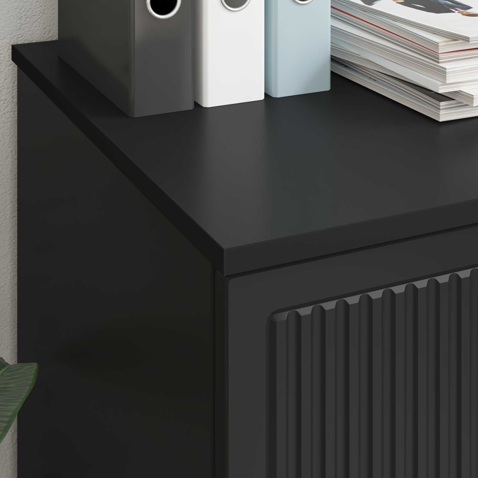 Bureau Noir Bois d'ingénierie 142,5 x 50 x 75 cm - XIOS