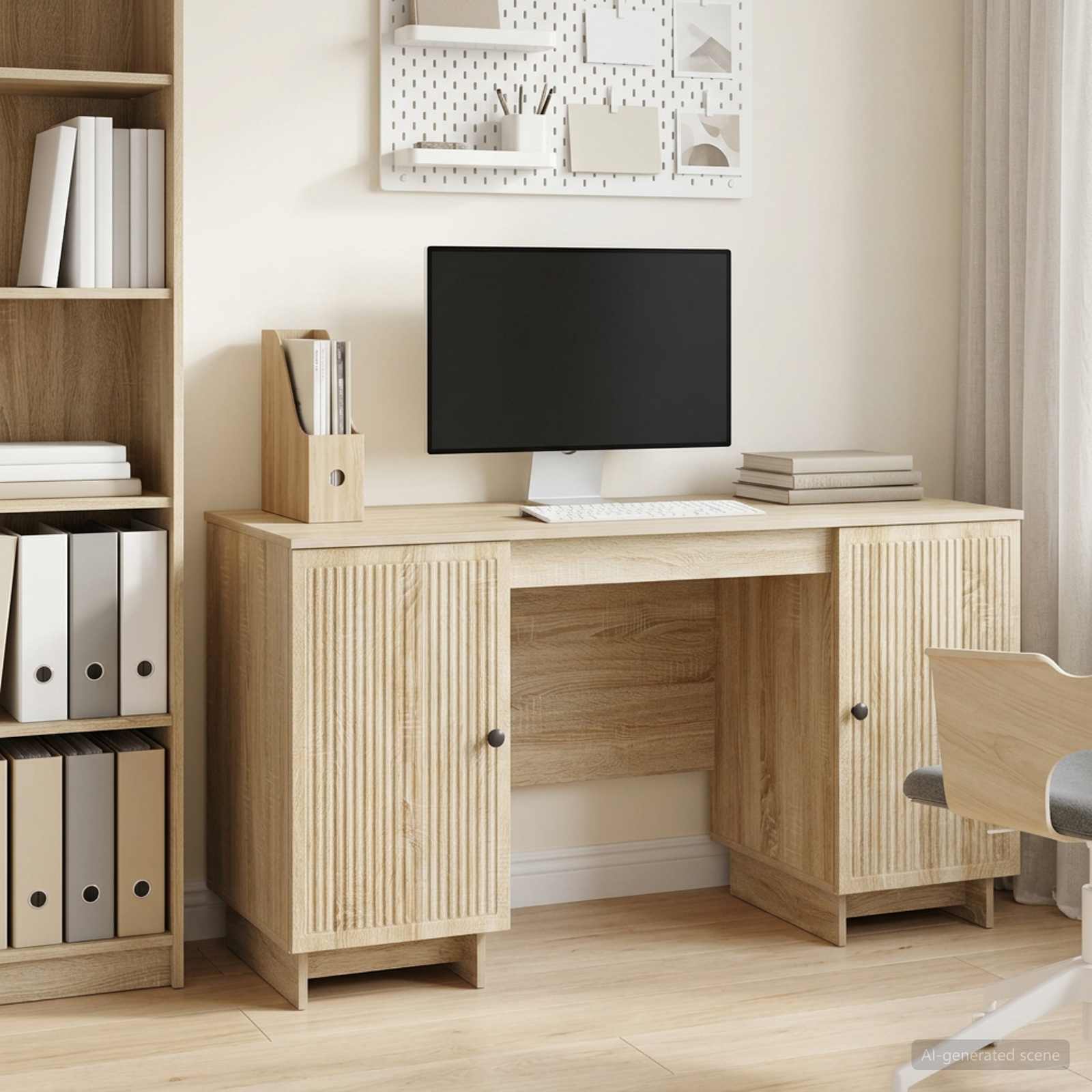 Bureau Chêne Sonoma Bois d'ingénierie 142,5 x 50 x 75 cm