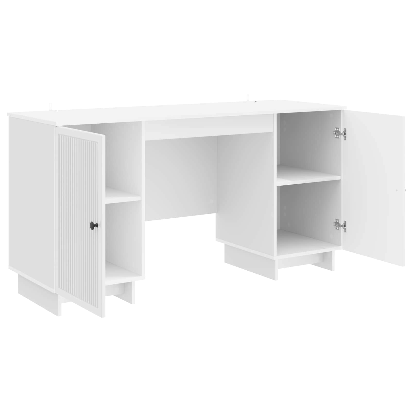 Bureau Blanc brillant Bois d'ingénierie 142,5 x 50 x 75 cm - XIOS