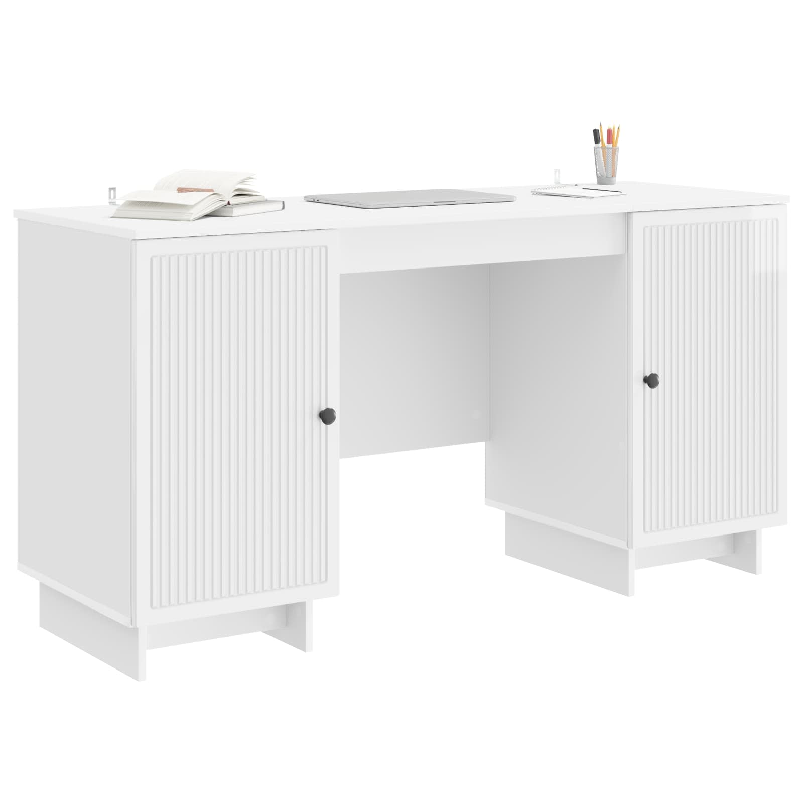 Bureau Blanc brillant Bois d'ingénierie 142,5 x 50 x 75 cm - XIOS