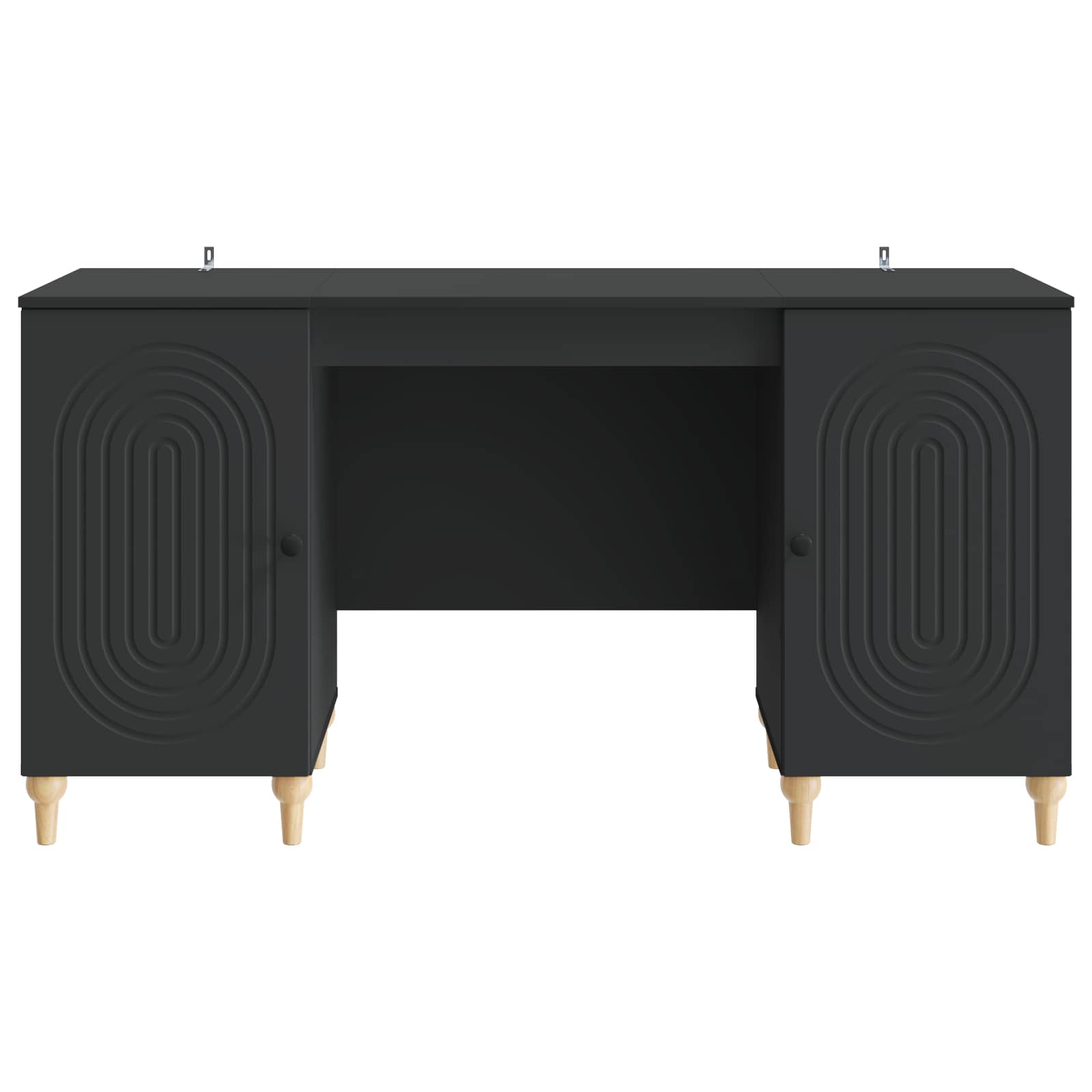 Bureau avec étagère Noir 142,5 x 50 x 75 cm Bois d'ingénierie - XIOS