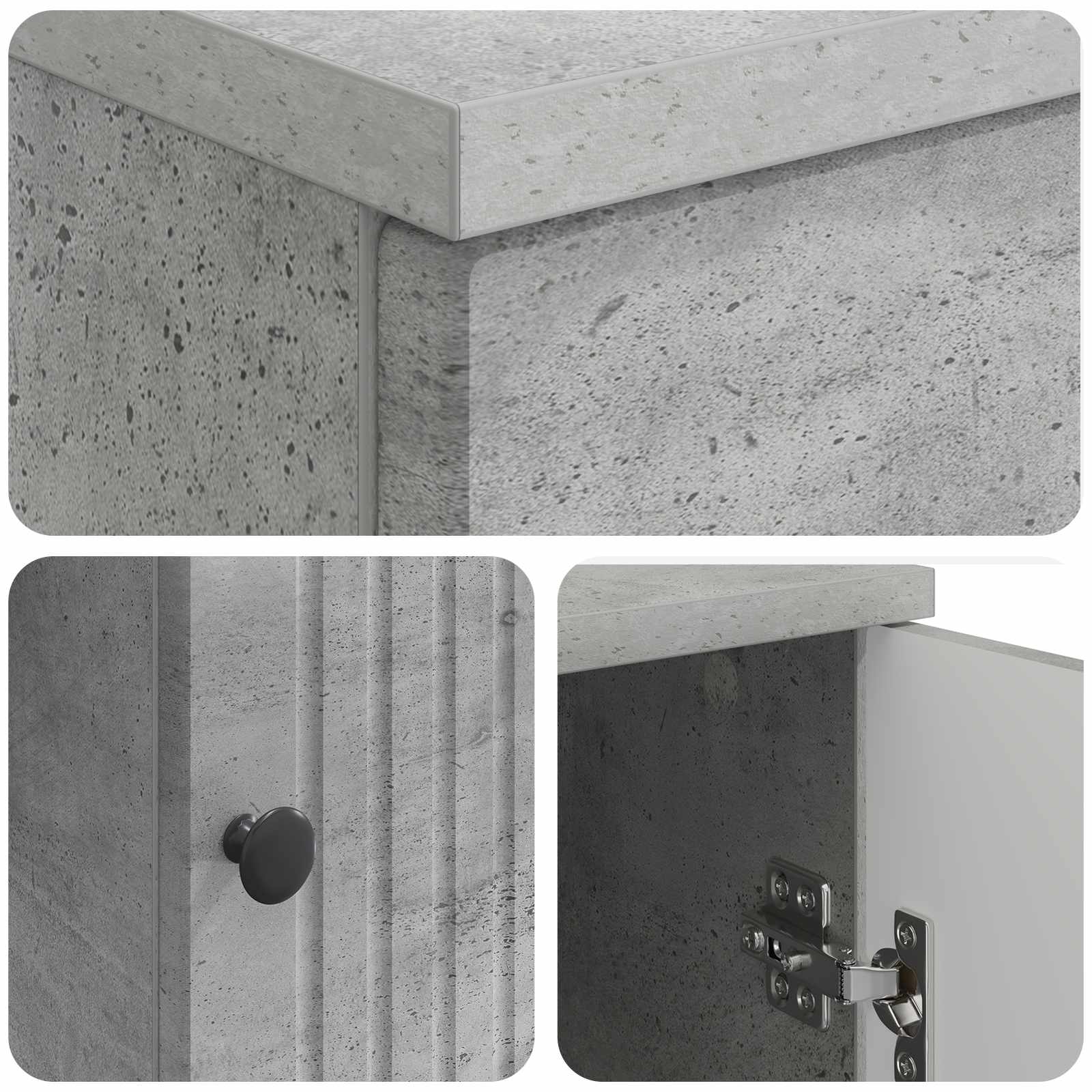 Bureau Gris béton 142,5 x 50 x 75 cm Bois d'ingénierie - XIOS