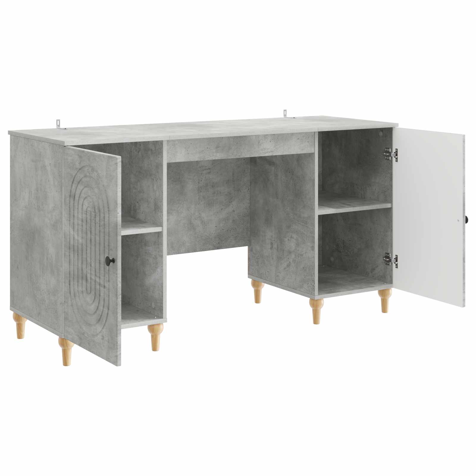 Bureau Gris béton 142,5 x 50 x 75 cm Bois d'ingénierie - XIOS