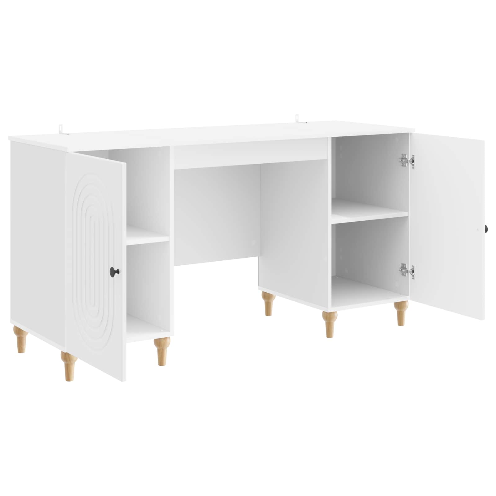 Bureau Blanc Brillant 142,5 x 50 x 75 cm Bois d'ingénierie - XIOS