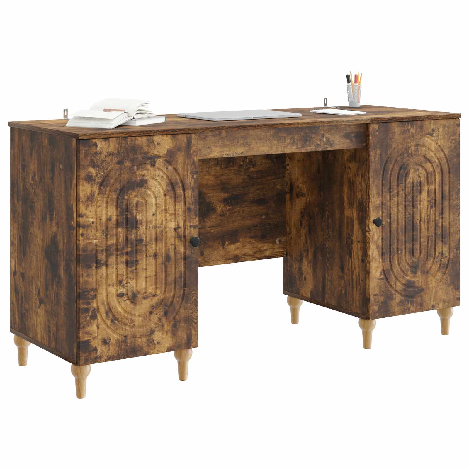 Bureau Chêne fumé 142,5 x 50 x 75 cm Bois d'ingénierie - XIOS