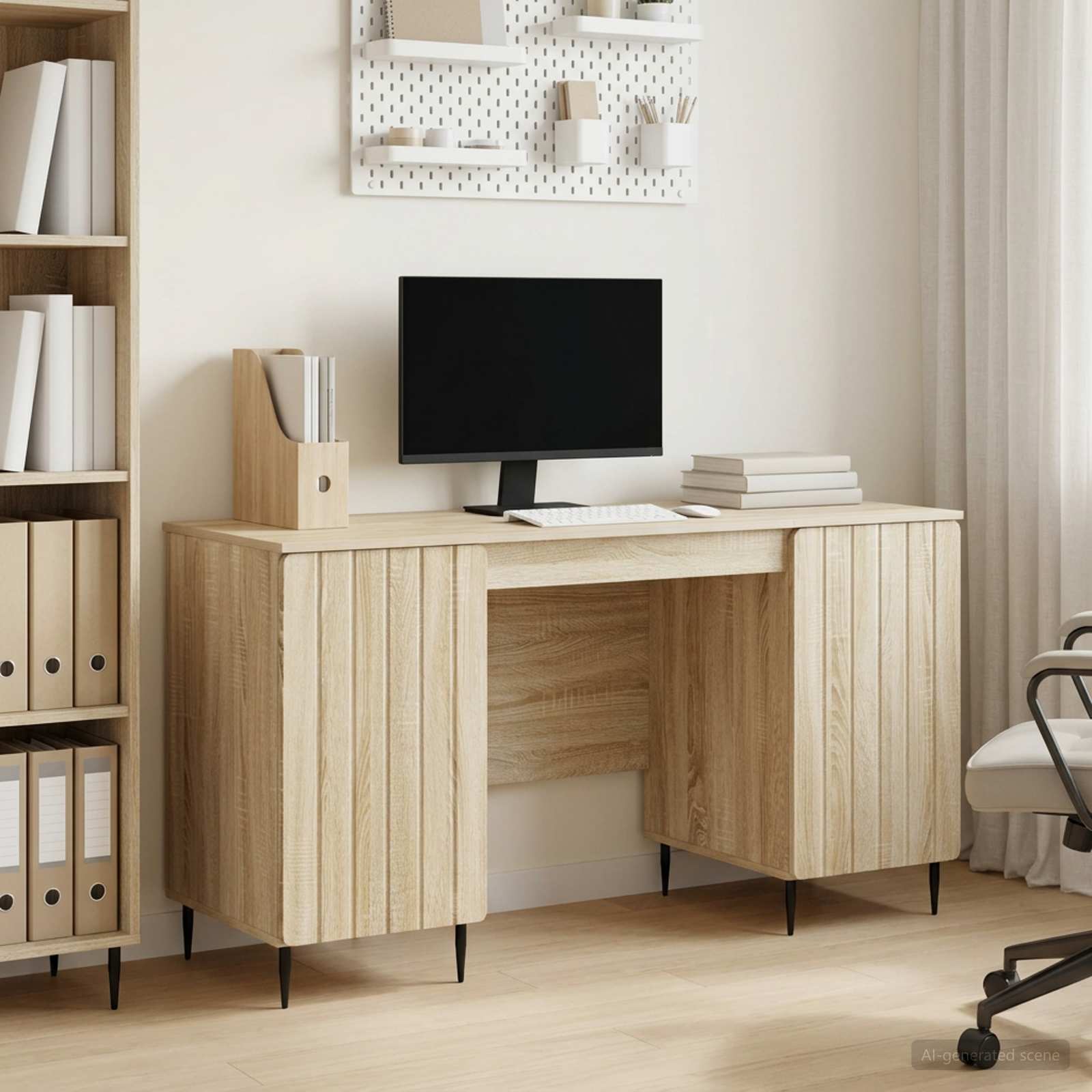 Bureau Chêne Sonoma 142,5 x 50 x 75 cm Bois d'ingénierie