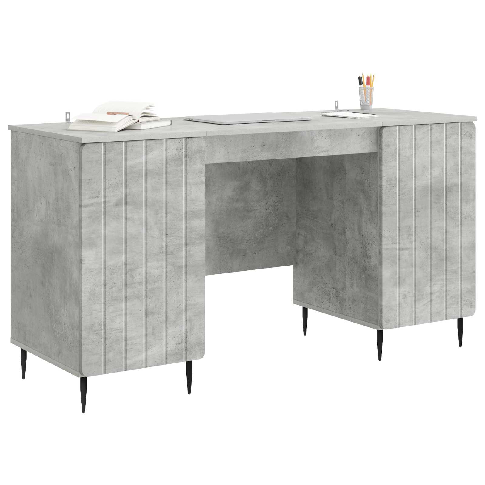 Bureau Gris béton 142,5 x 50 x 75 cm Bois d'ingénierie - XIOS