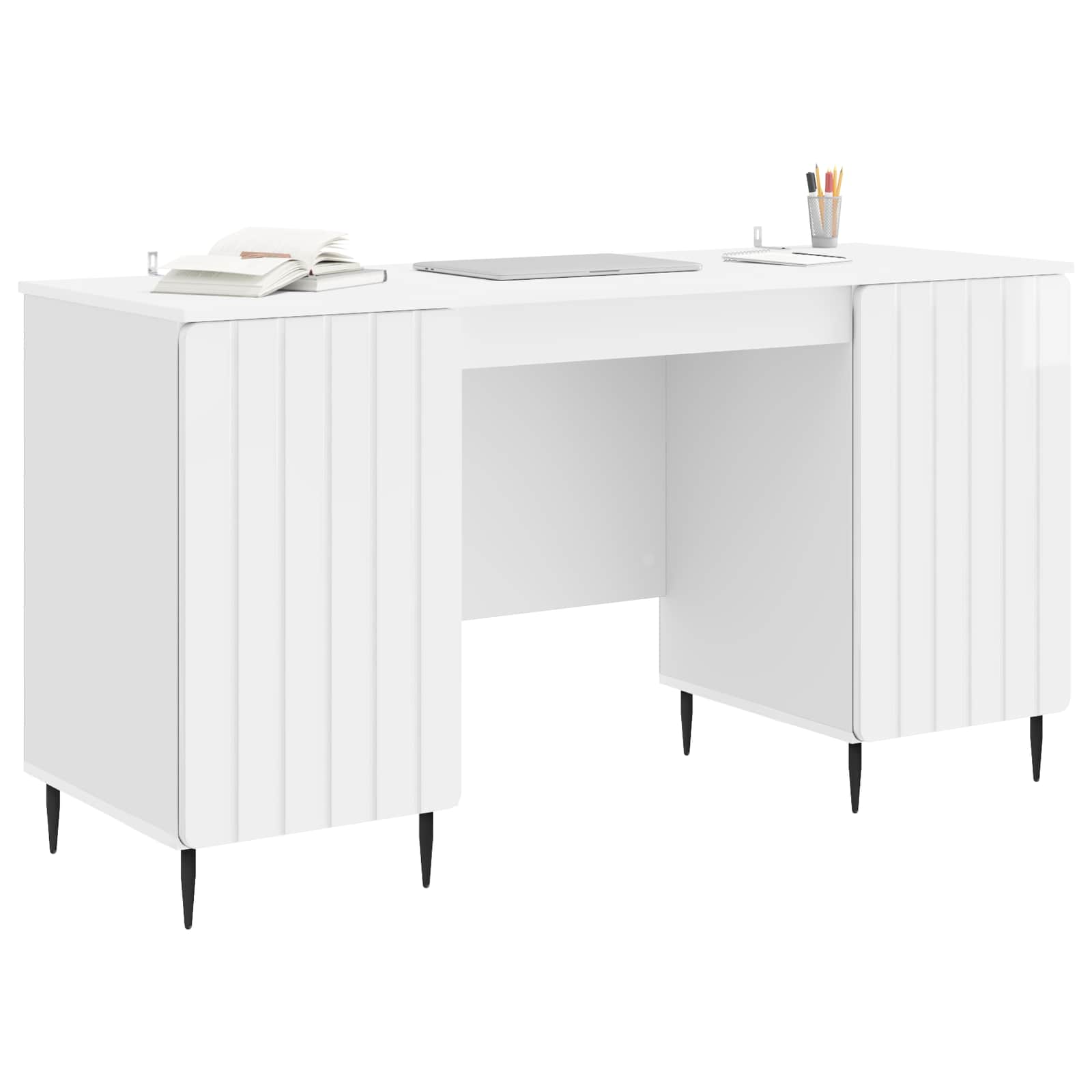Bureau Blanc brillant 142,5 x 50 x 75 cm Bois d'ingénierie - XIOS