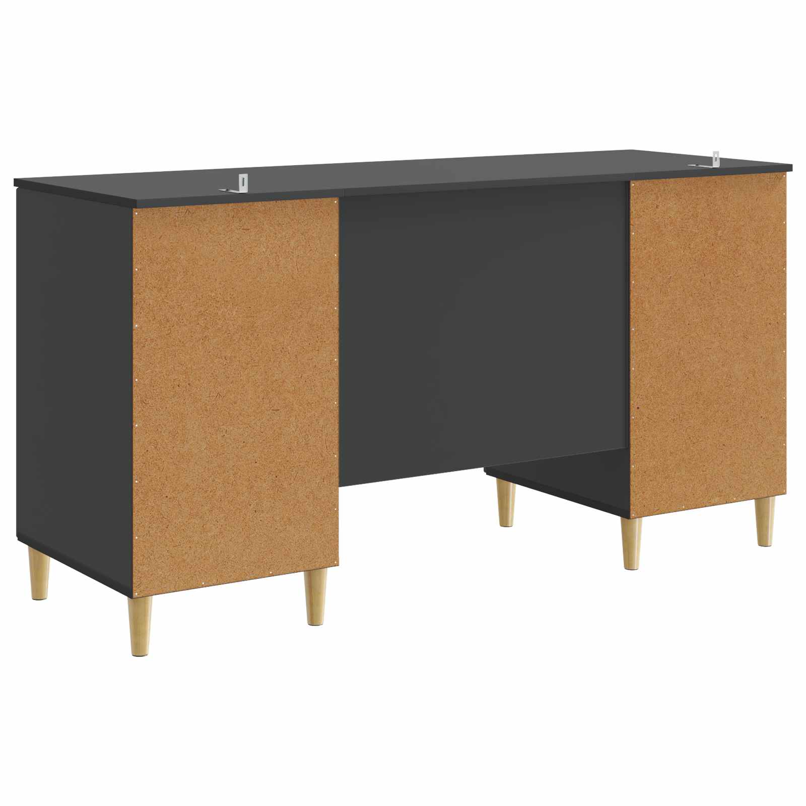 Bureau avec étagère Noir 142,5 x 50 x 75 cm Bois d'ingénierie - XIOS
