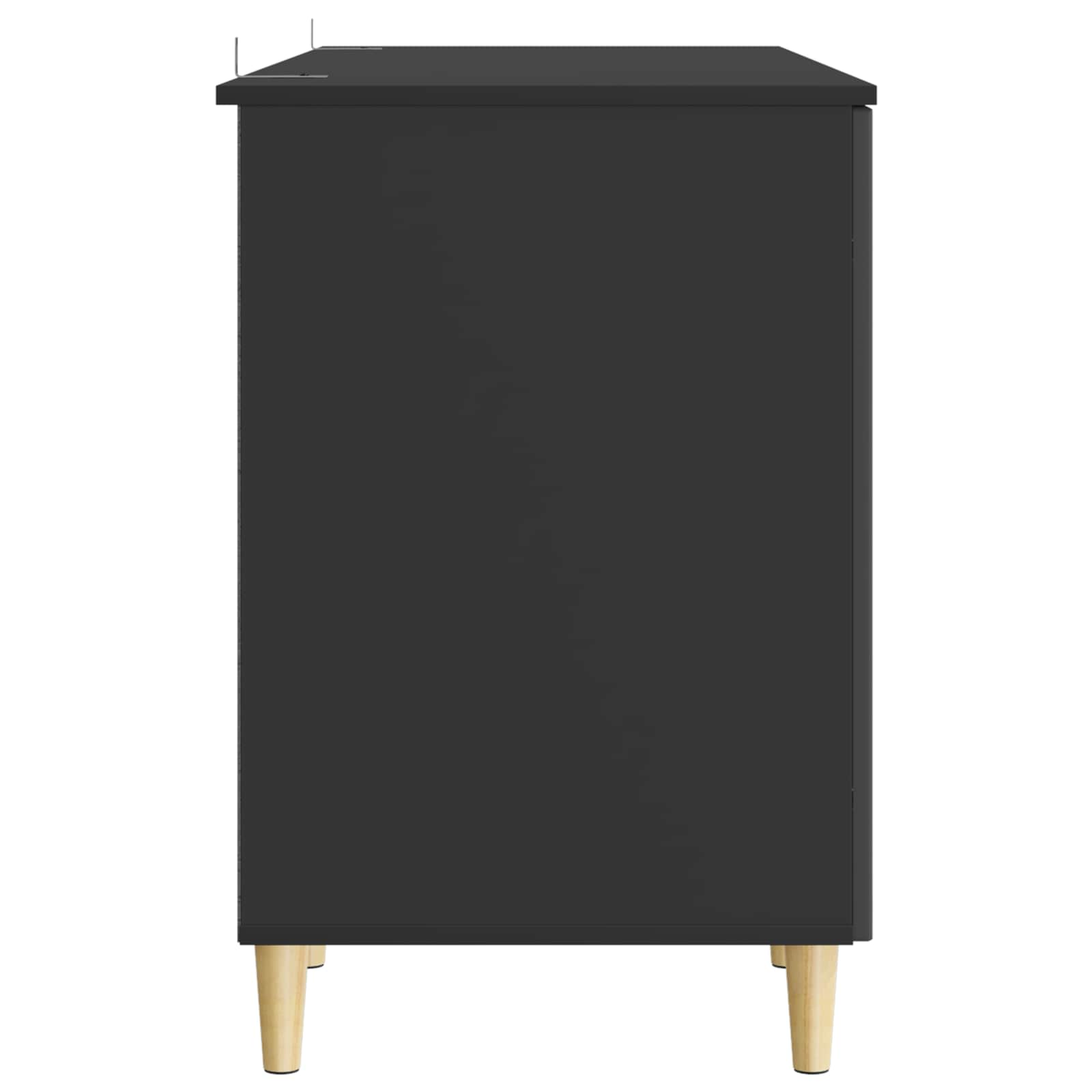 Bureau avec étagère Noir 142,5 x 50 x 75 cm Bois d'ingénierie - XIOS
