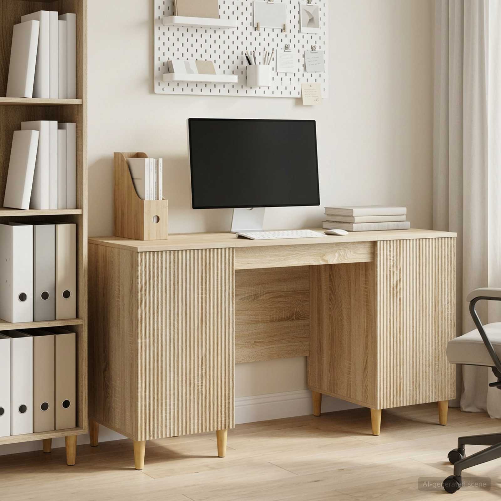 Bureau Chêne Sonoma 142,5 x 50 x 75 cm Bois d'ingénierie