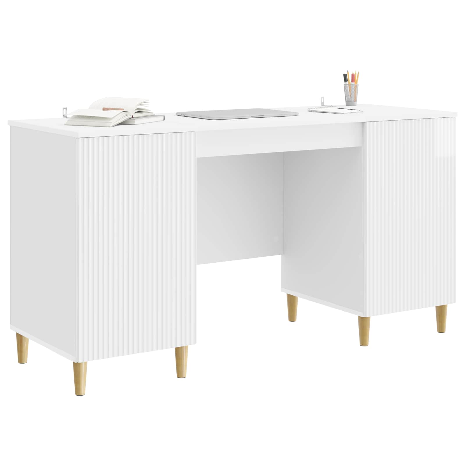 Bureau Blanc brillant 142,5 x 50 x 75 cm Bois d'ingénierie - XIOS