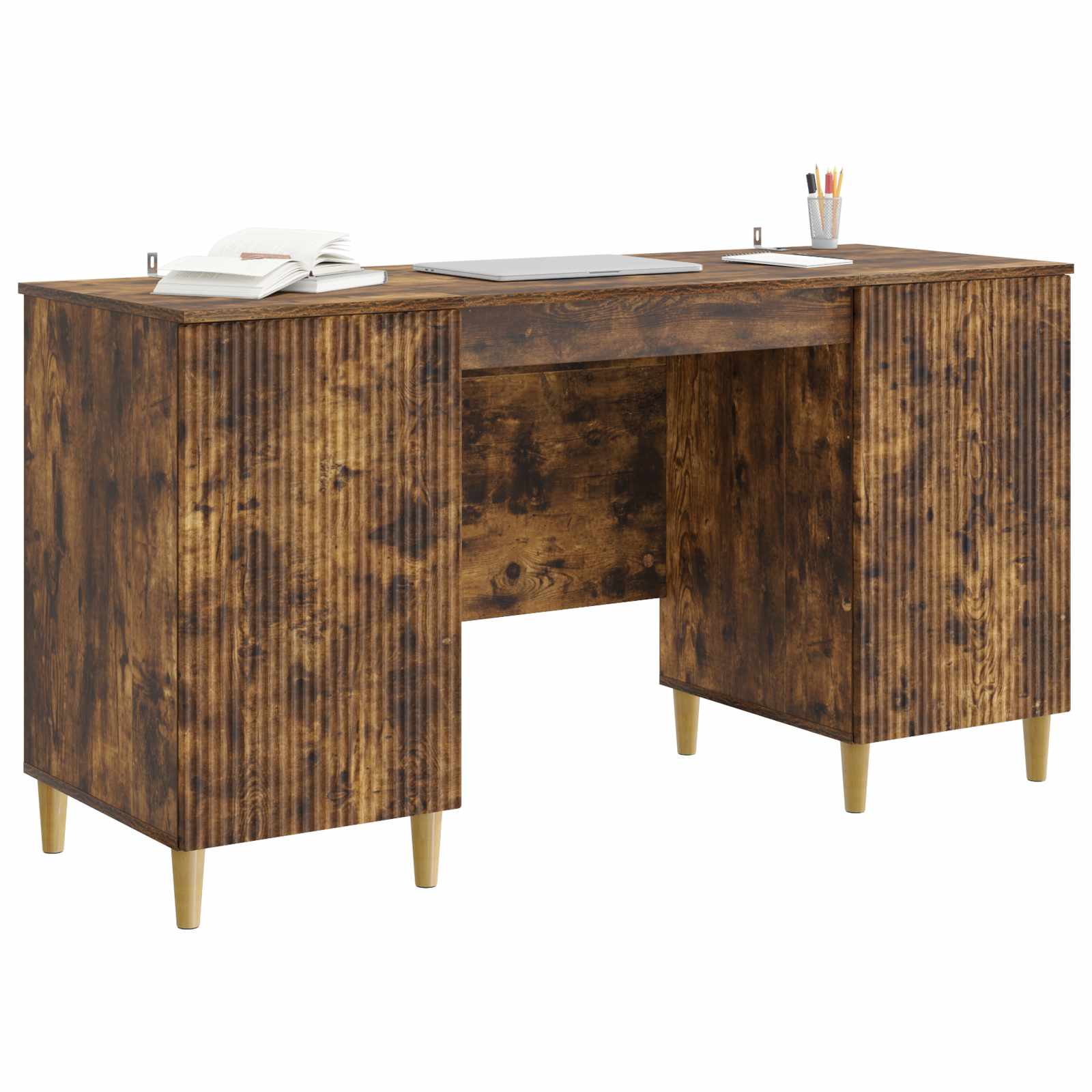 Bureau Chêne fumé 142,5 x 50 x 75 cm Bois d'ingénierie - XIOS
