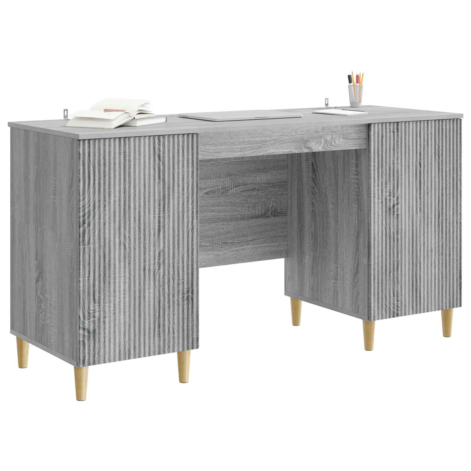 Bureau Sonoma gris 142,5 x 50 x 75 cm Bois d'ingénierie - XIOS