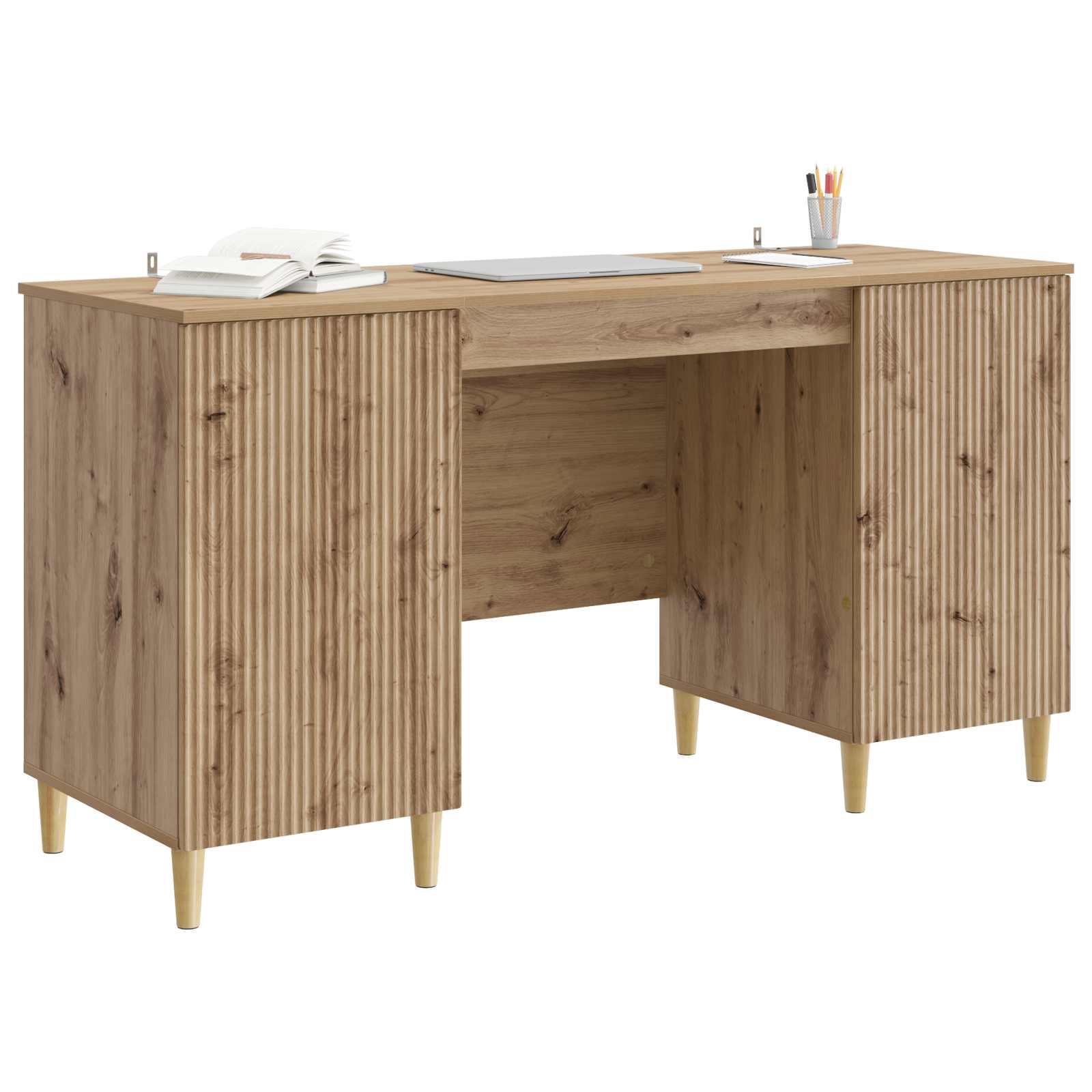 Bureau Chêne artisanal Bois d'ingénierie 142,5 x 50 x 75 cm - XIOS