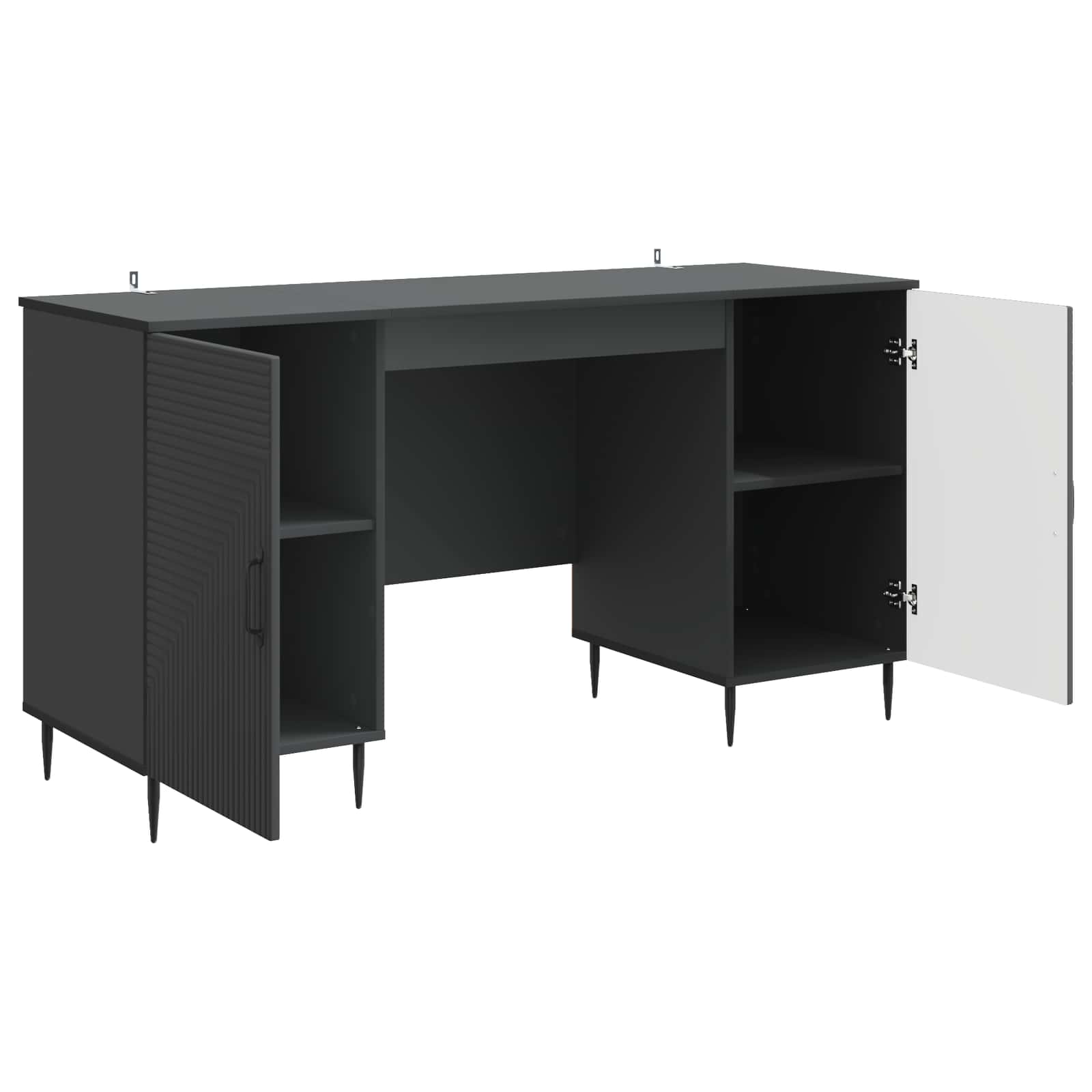 Bureau Noir 142,5 x 50 x 75 cm Bois d'ingénierie