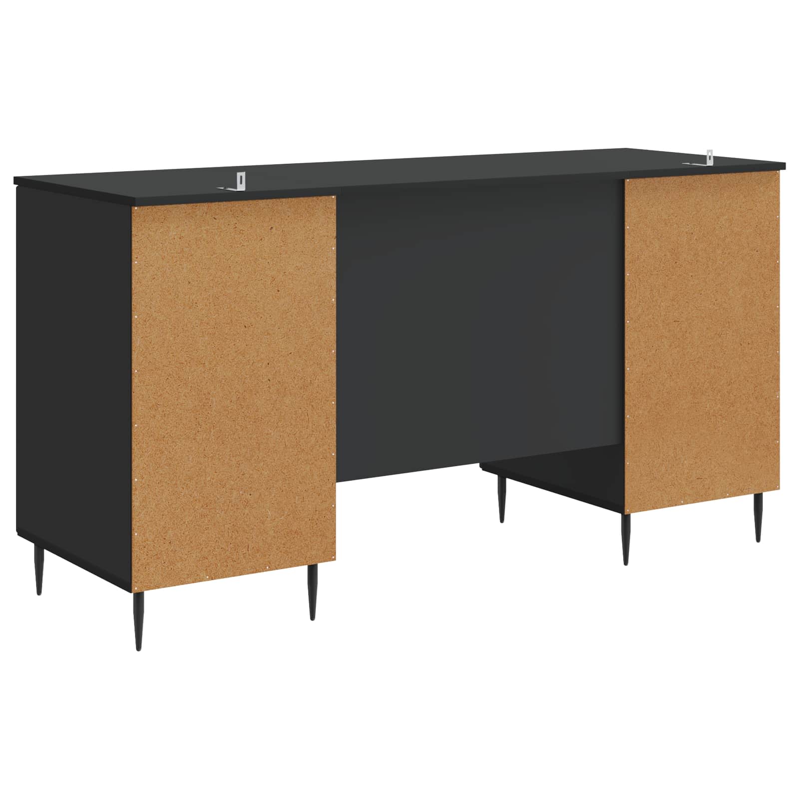 Bureau Noir 142,5 x 50 x 75 cm Bois d'ingénierie