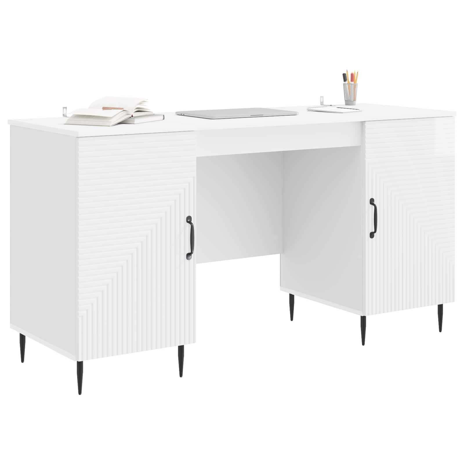 Bureau Blanc brillant 142,5 x 50 x 75 cm Bois d'ingénierie - XIOS
