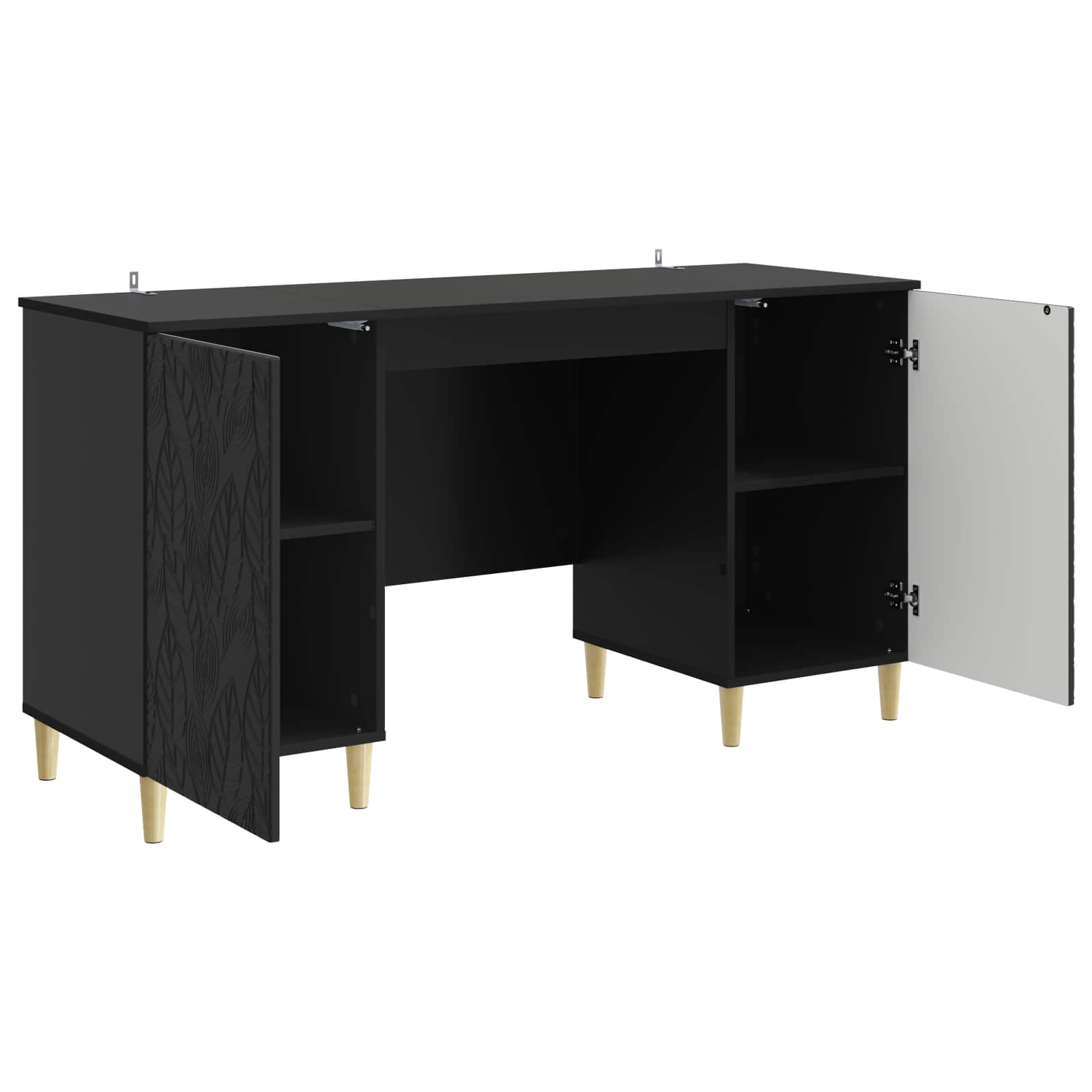 Bureau Noir Bois d'ingénierie 142,5 x 50 x 75 cm - XIOS