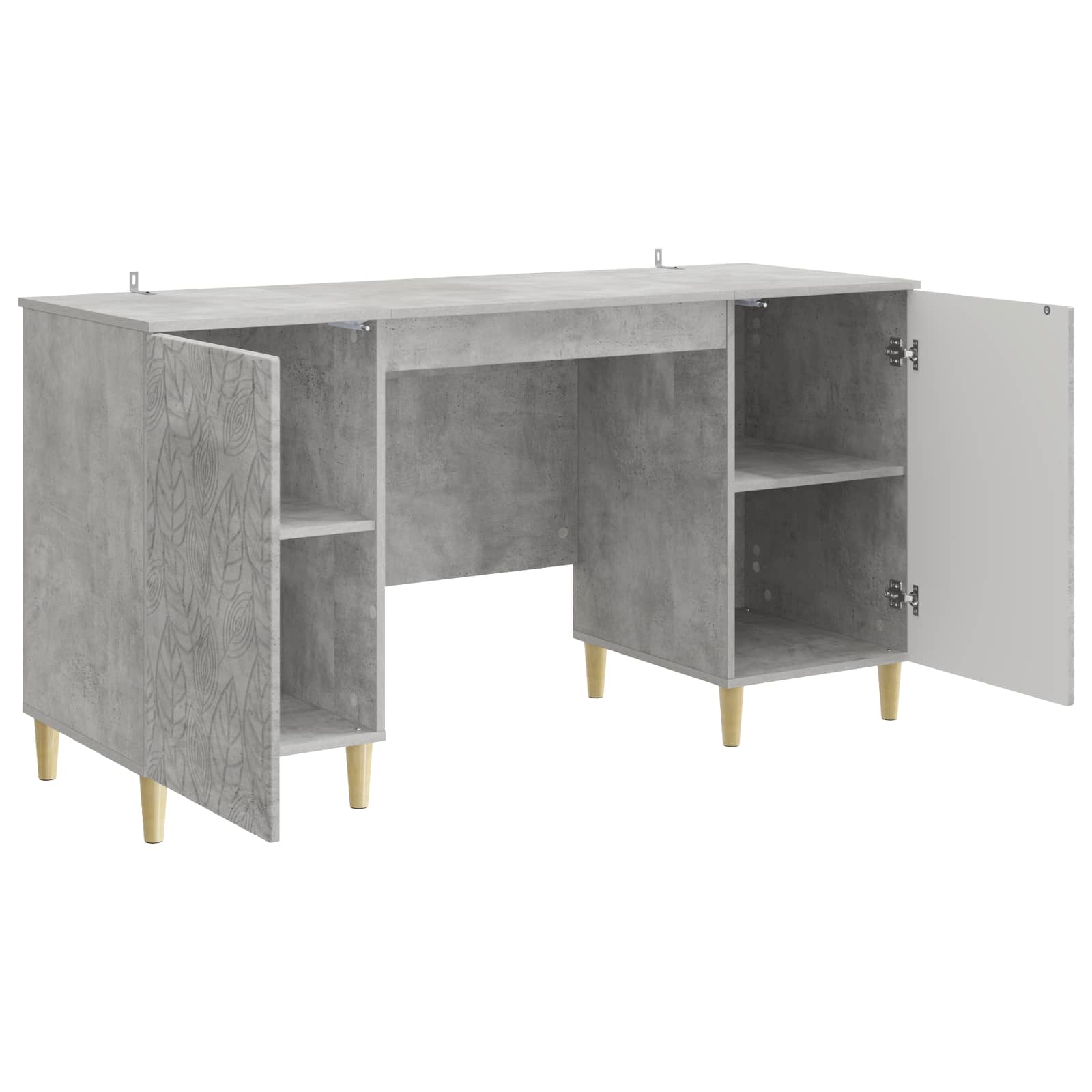 Bureau Gris béton Bois d'ingénierie 142,5 x 50 x 75 cm - XIOS