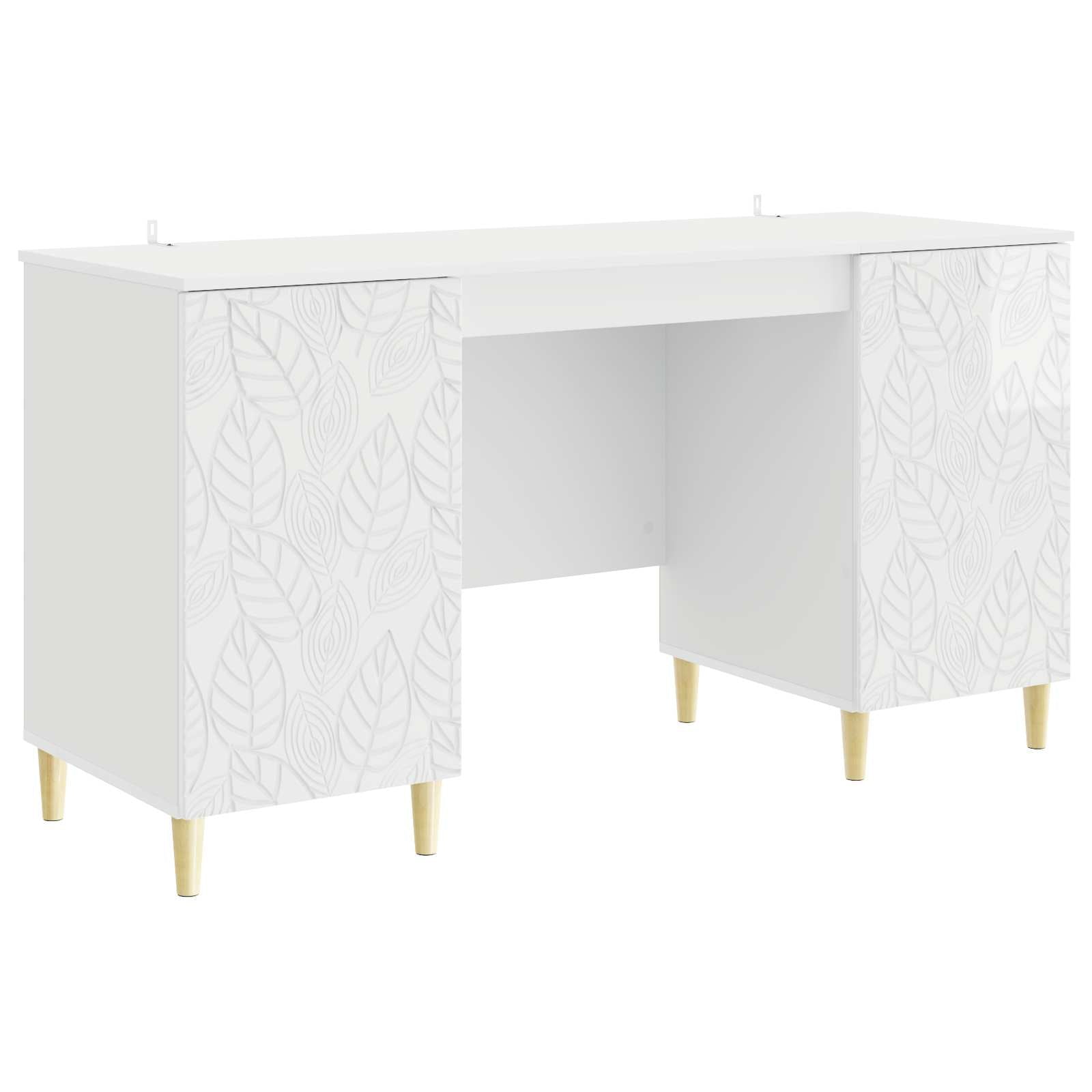 Bureau Blanc brillant 142,5 x 50 x 75 cm Bois d’ingénierie - XIOS