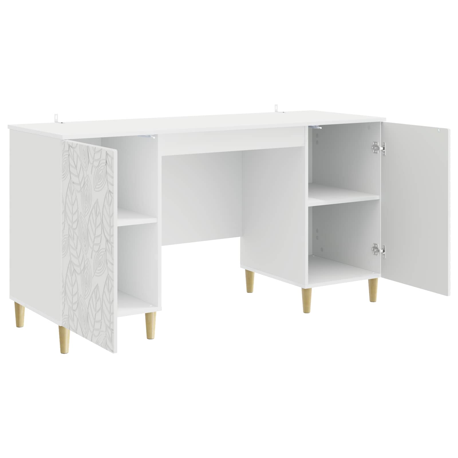 Bureau Blanc brillant 142,5 x 50 x 75 cm Bois d’ingénierie - XIOS