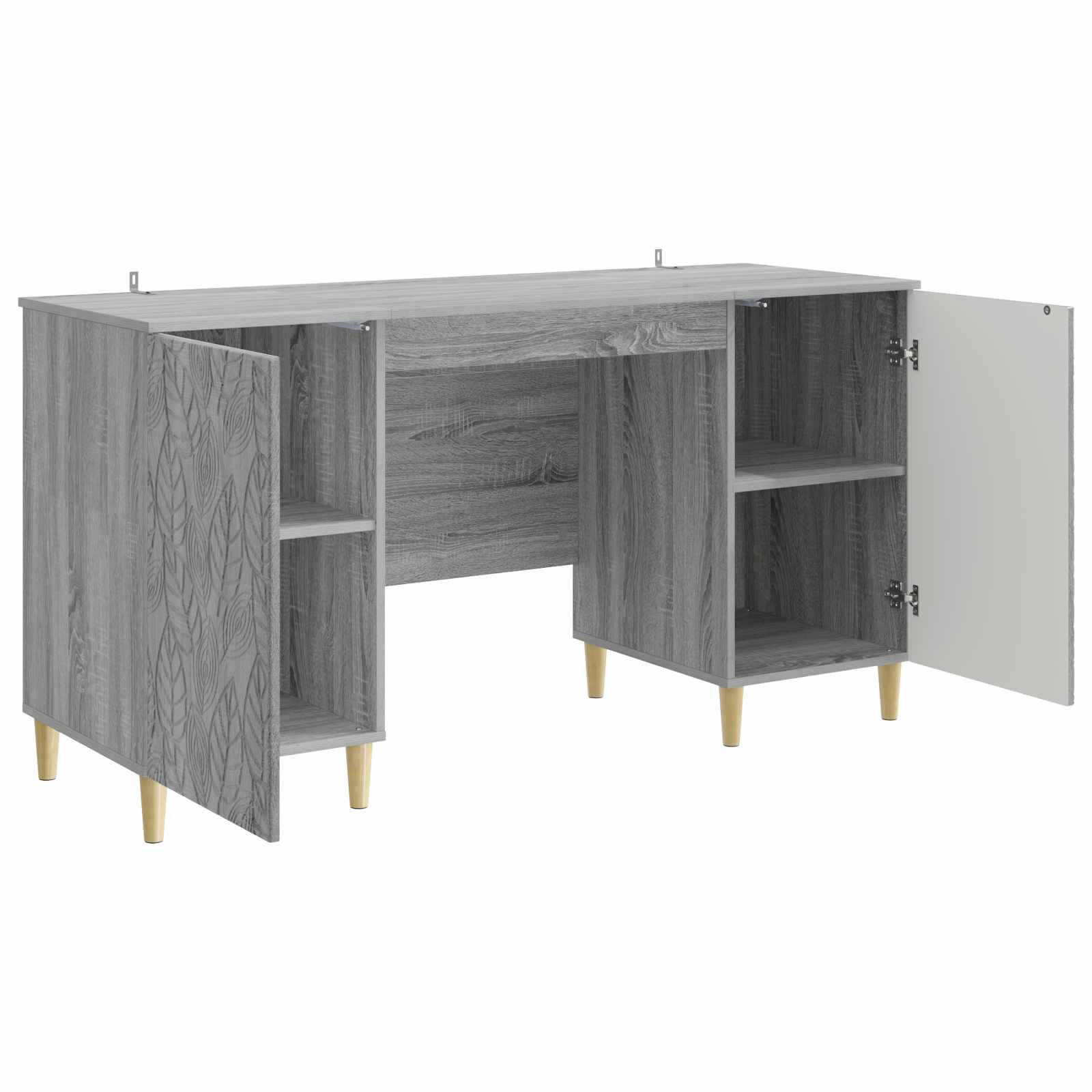 Bureau Sonoma gris 142,5 x 50 x 75 cm Bois d'ingénierie - XIOS