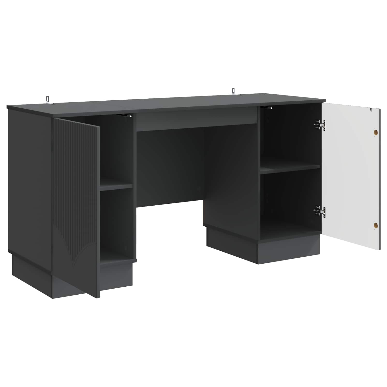 Bureau avec étagère Noir 142,5 x 50 x 75 cm Bois d'ingénierie - XIOS