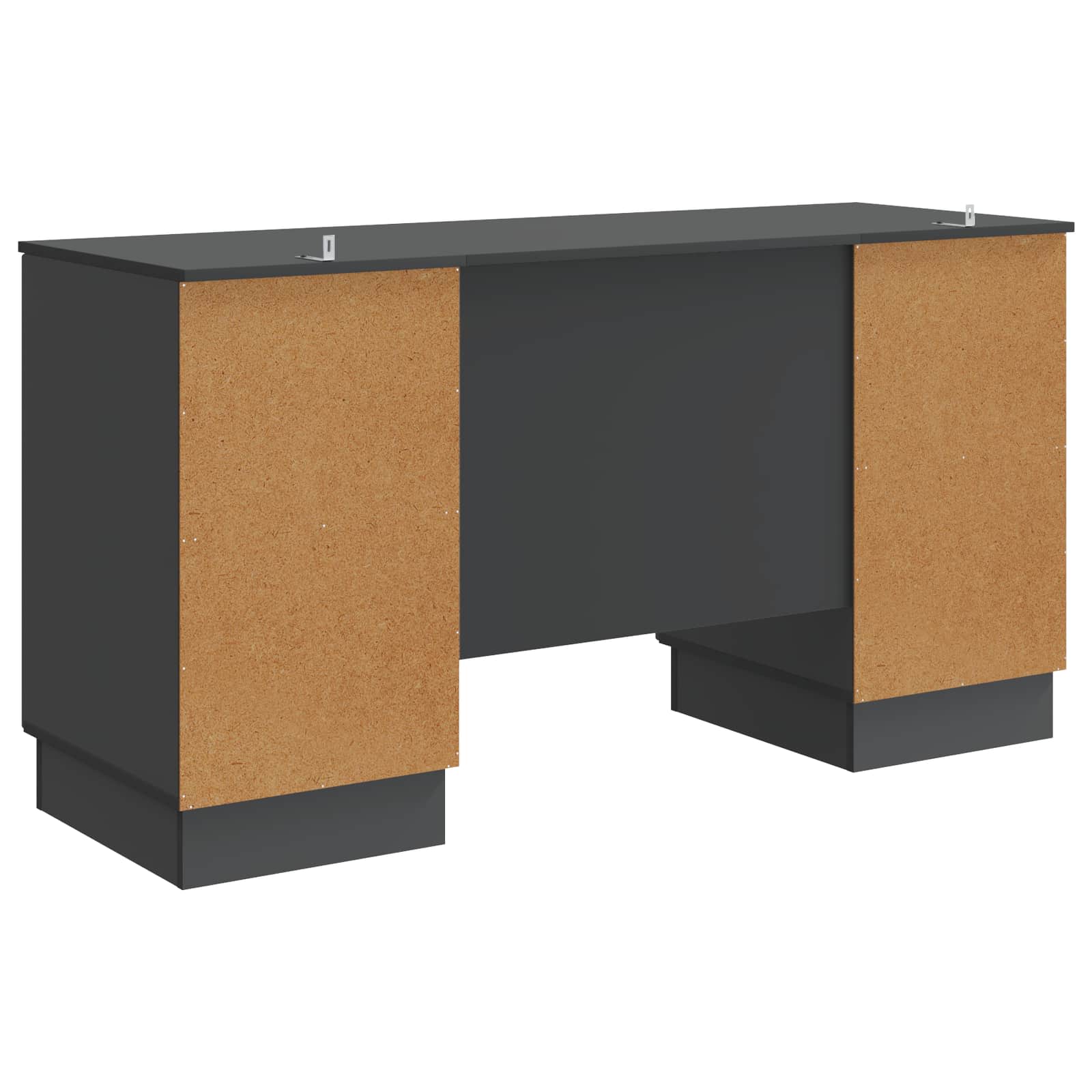 Bureau avec étagère Noir 142,5 x 50 x 75 cm Bois d'ingénierie - XIOS