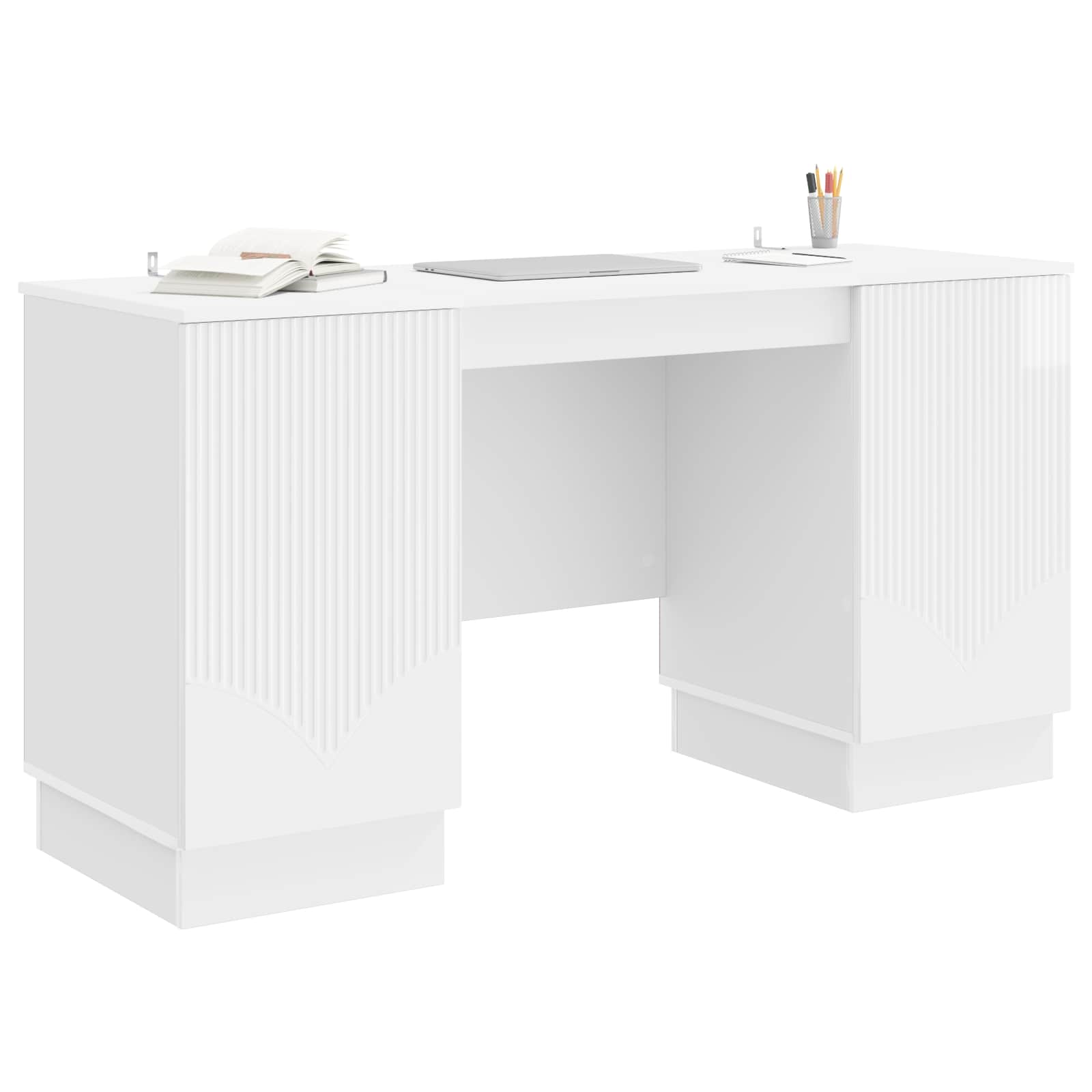 Bureau Blanc brillant 142,5 x 50 x 75 cm Bois d'ingénierie - XIOS