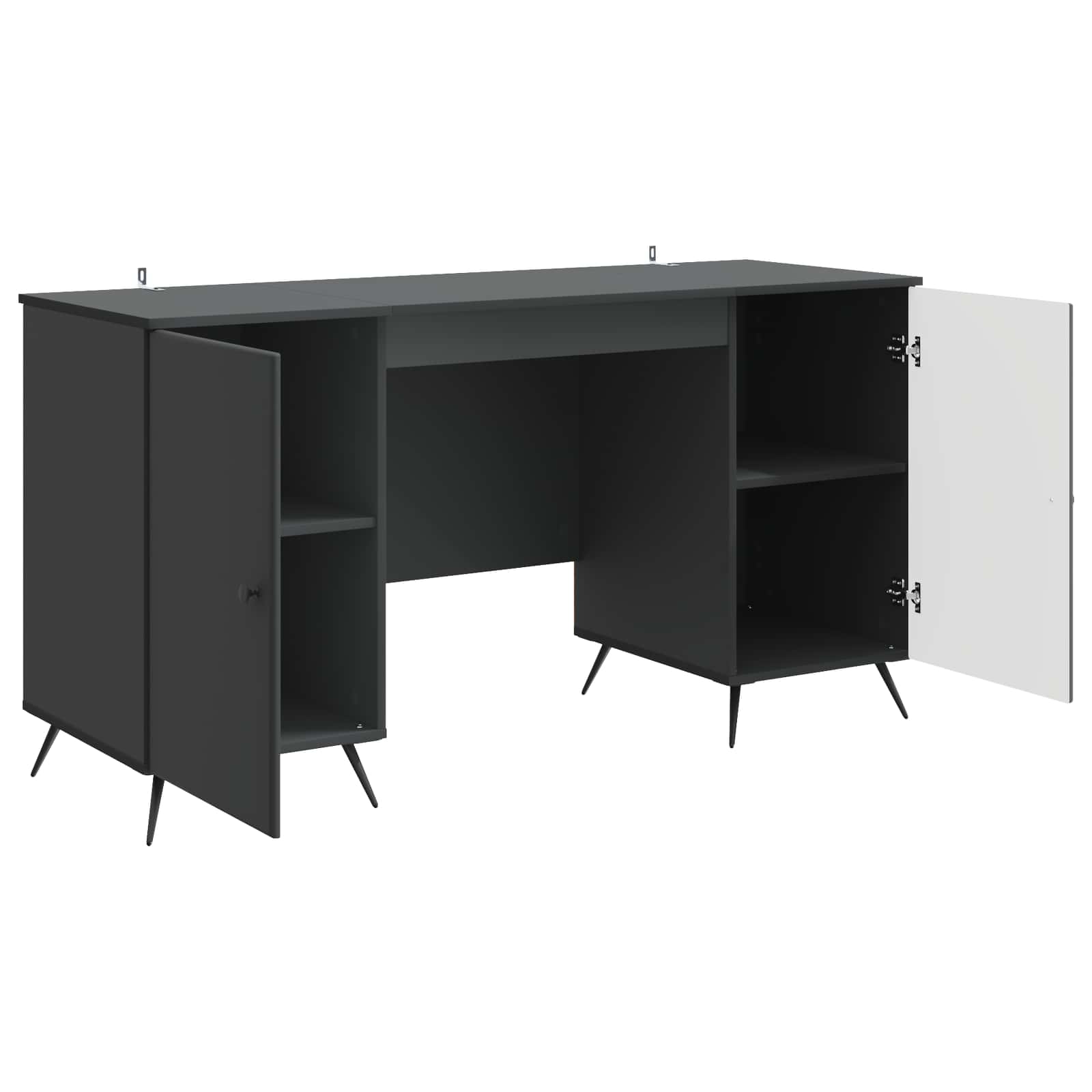 Bureau avec étagère Noir 142,5 x 50 x 75 cm Bois d'ingénierie - XIOS