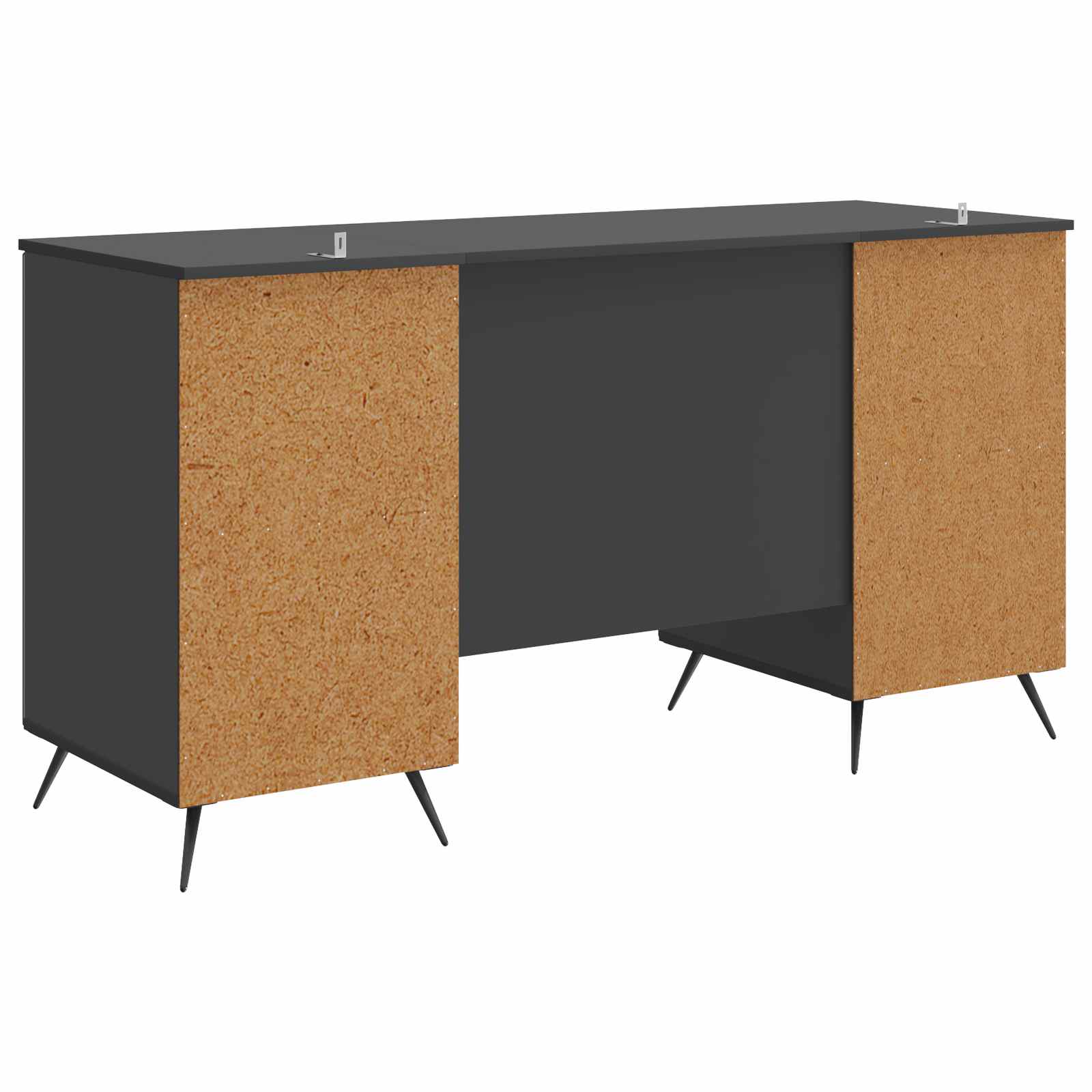 Bureau avec étagère Noir 142,5 x 50 x 75 cm Bois d'ingénierie - XIOS