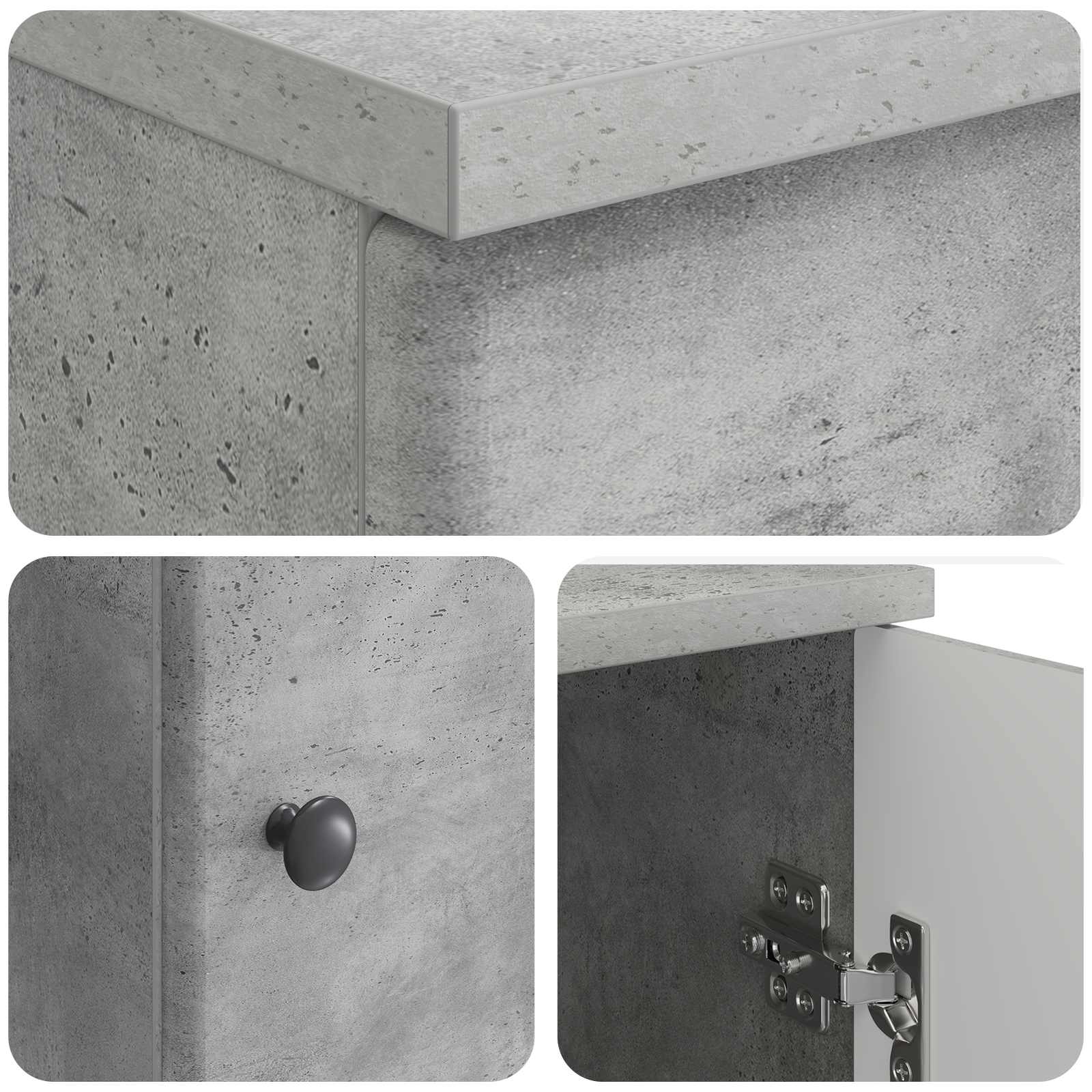 Bureau Gris béton 142,5 x 50 x 75 cm Bois d'ingénierie - XIOS