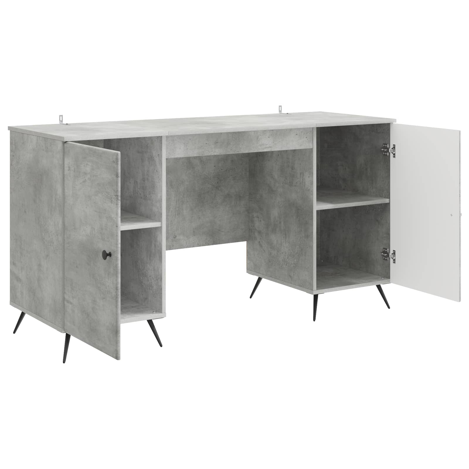 Bureau Gris béton 142,5 x 50 x 75 cm Bois d'ingénierie - XIOS