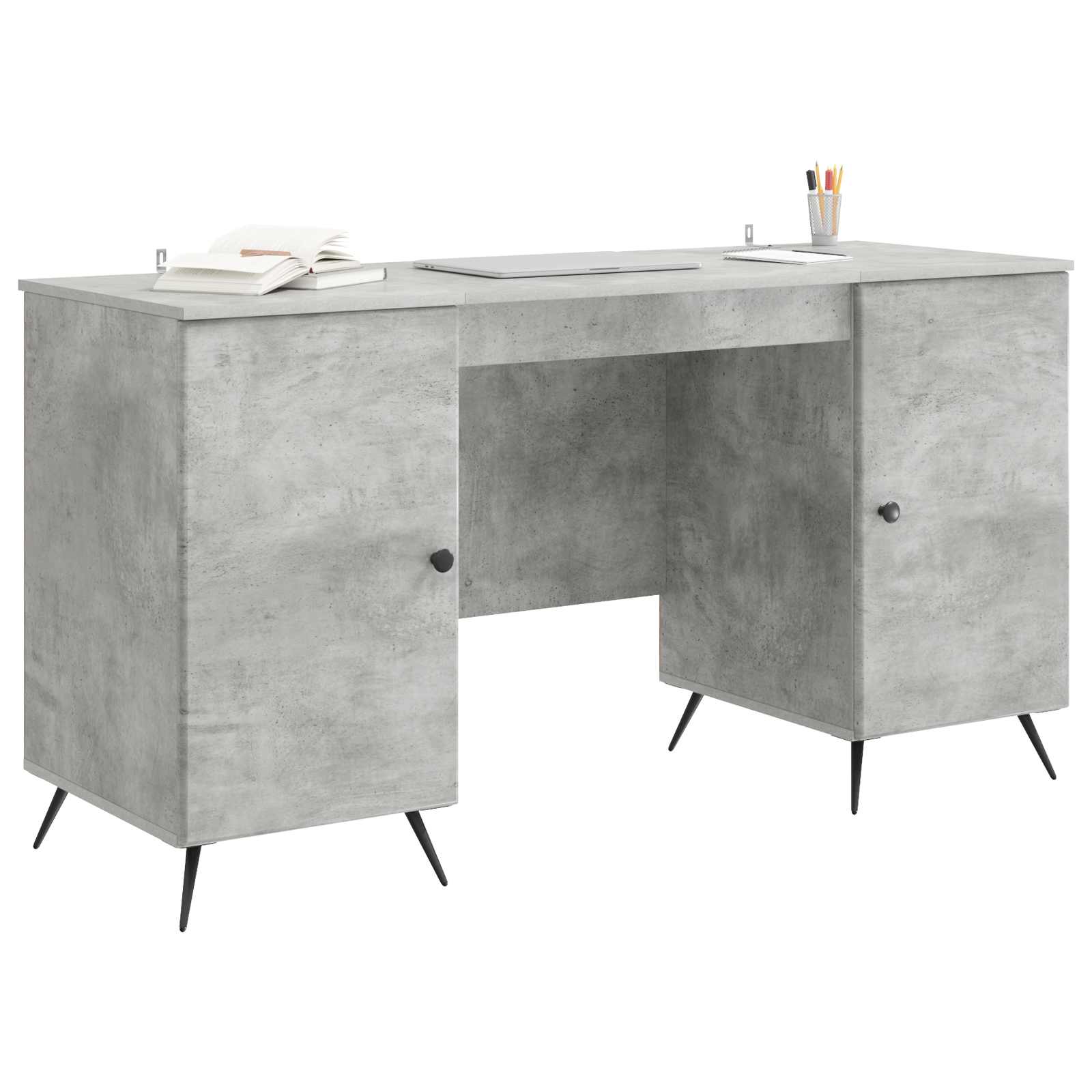 Bureau Gris béton 142,5 x 50 x 75 cm Bois d'ingénierie - XIOS