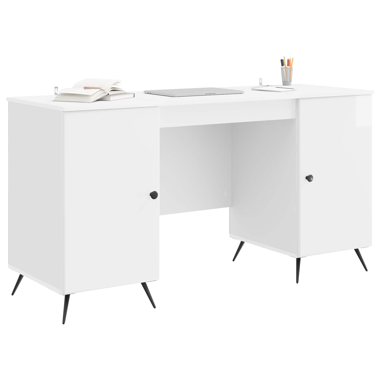 Bureau Blanc brillant 142,5 x 50 x 75 cm Bois d'ingénierie - XIOS