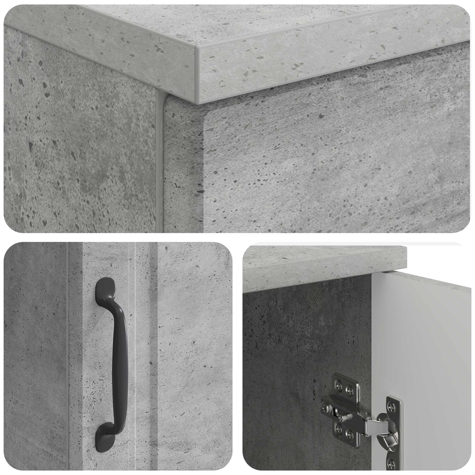 Bureau Gris béton 142,5 x 50 x 75 cm Bois d'ingénierie - XIOS