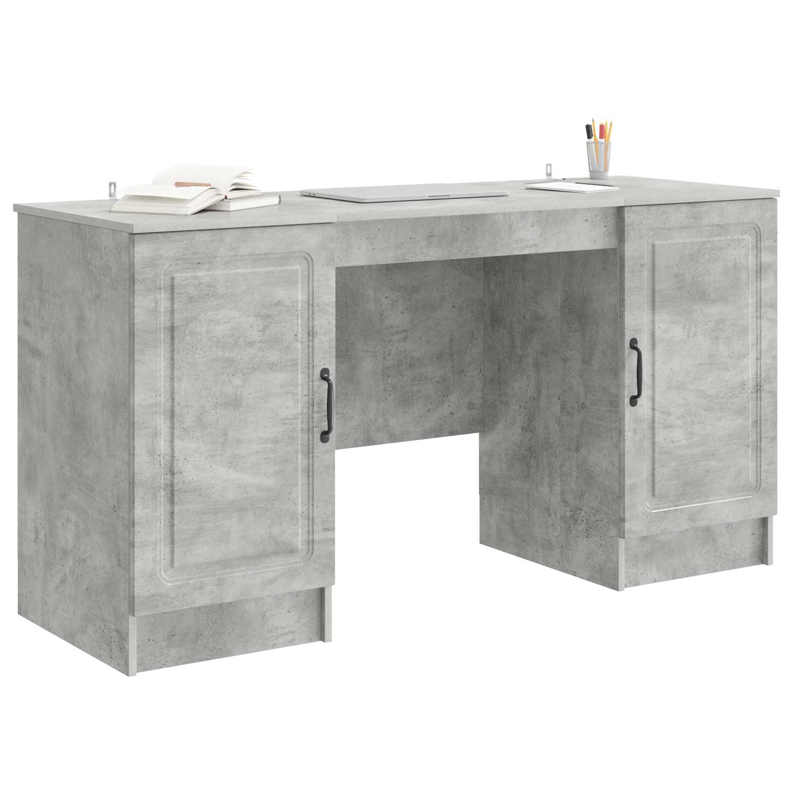 Bureau Gris béton 142,5 x 50 x 75 cm Bois d'ingénierie - XIOS