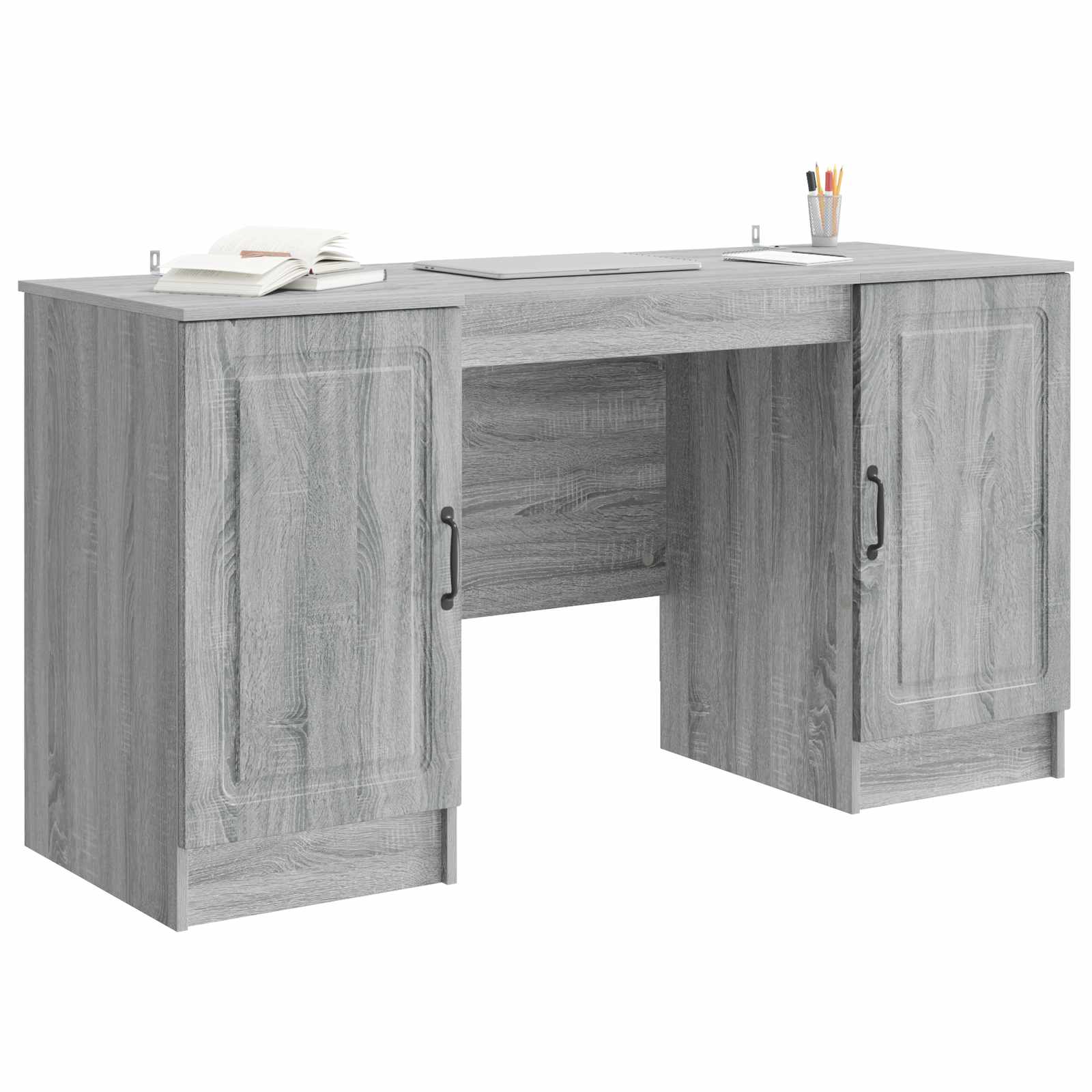 Bureau Sonoma gris 142,5 x 50 x 75 cm Bois d'ingénierie - XIOS