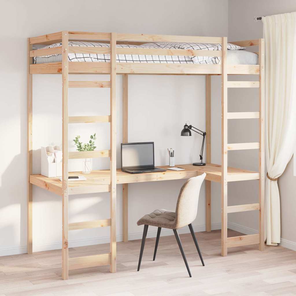 Cadre de lit mezzanine Naturel 90 x 200 cm Pin massif - XIOS