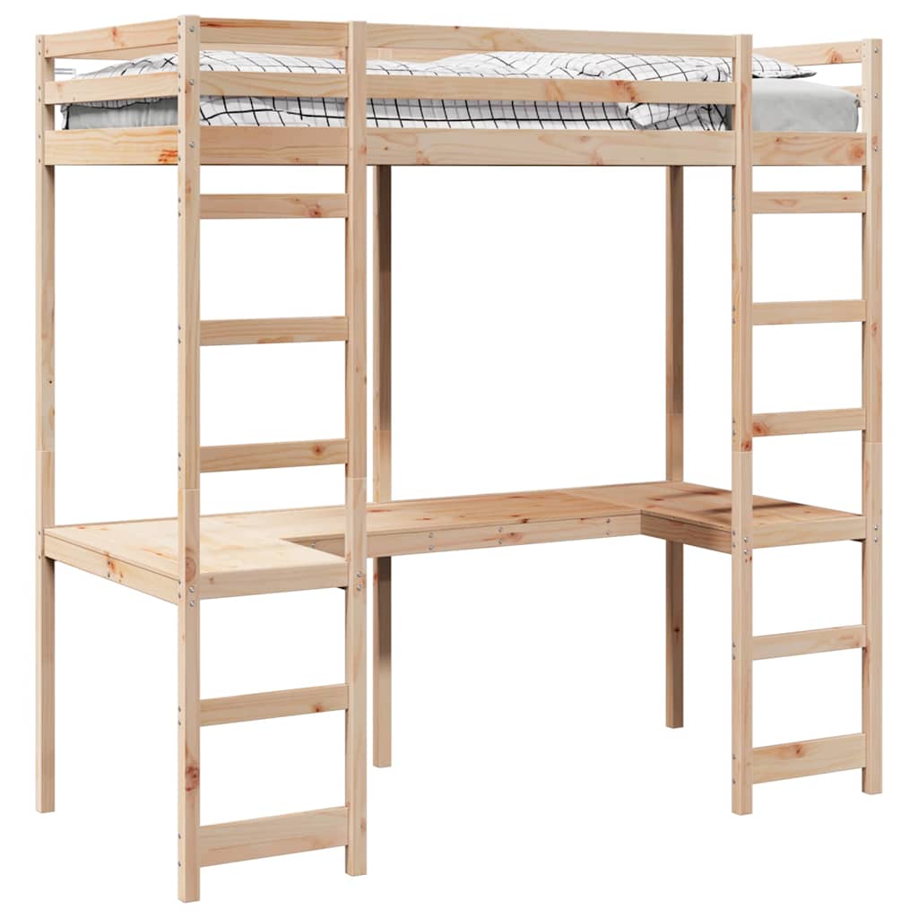 Cadre de lit mezzanine Naturel 90 x 200 cm Pin massif - XIOS