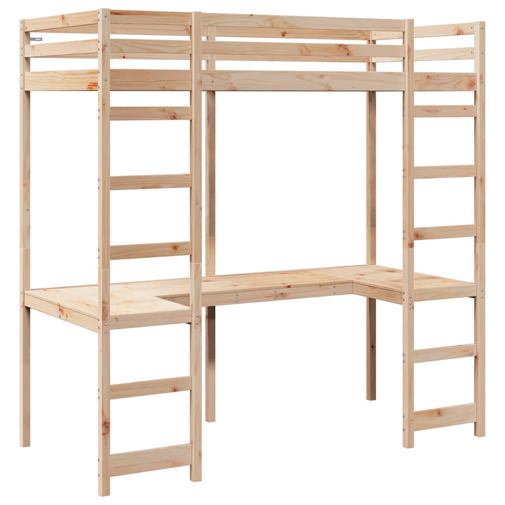Cadre de lit mezzanine Naturel 90 x 200 cm Pin massif - XIOS