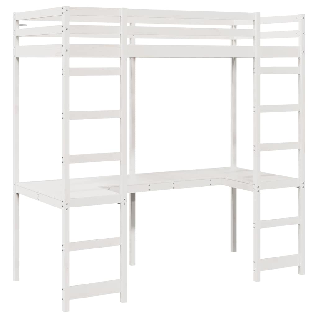 Cadre de lit mezzanine Blanc 90 x 200 cm Pin massif - XIOS